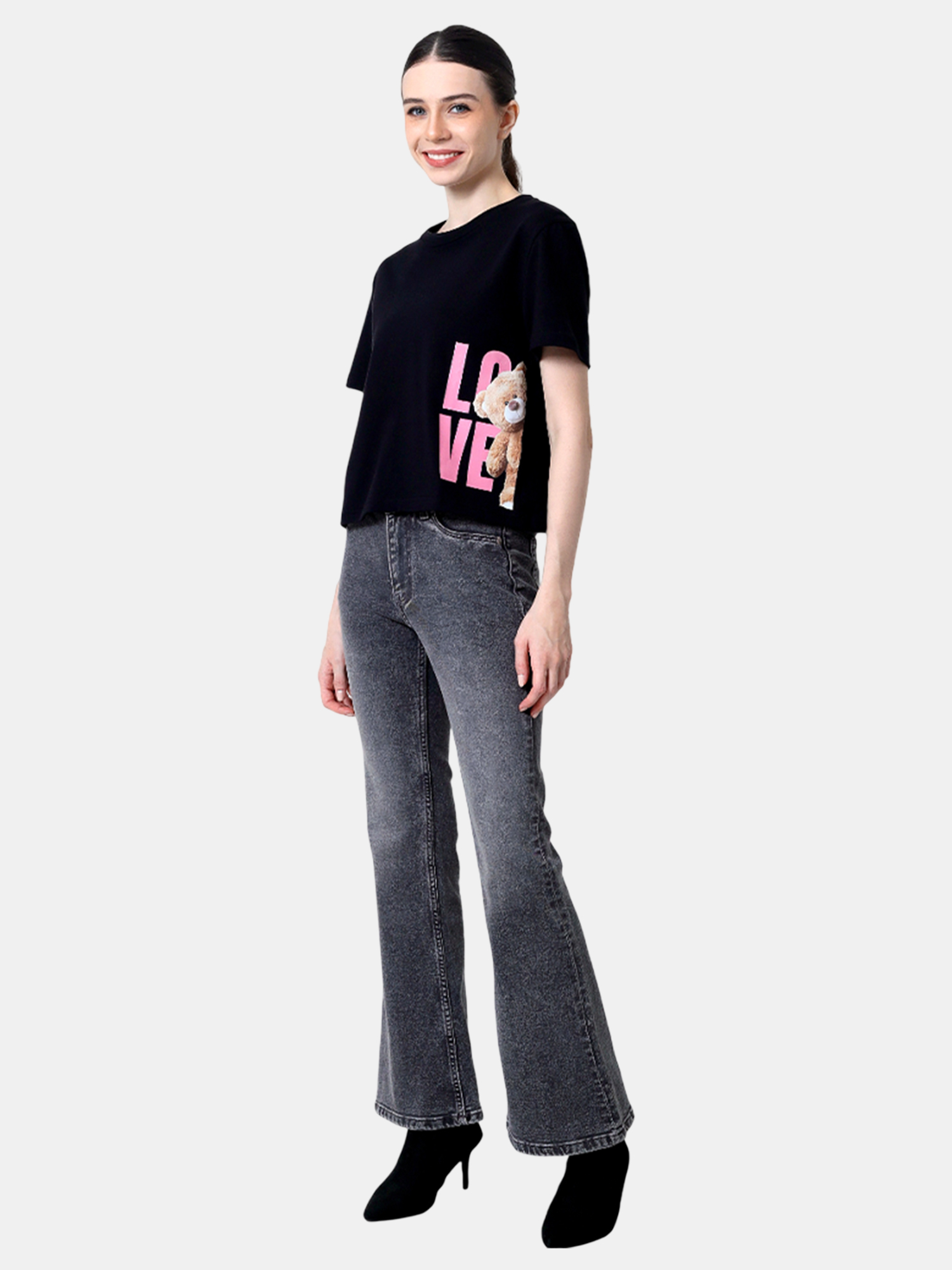VANYA - Women's Black Crop Tshirt view 4