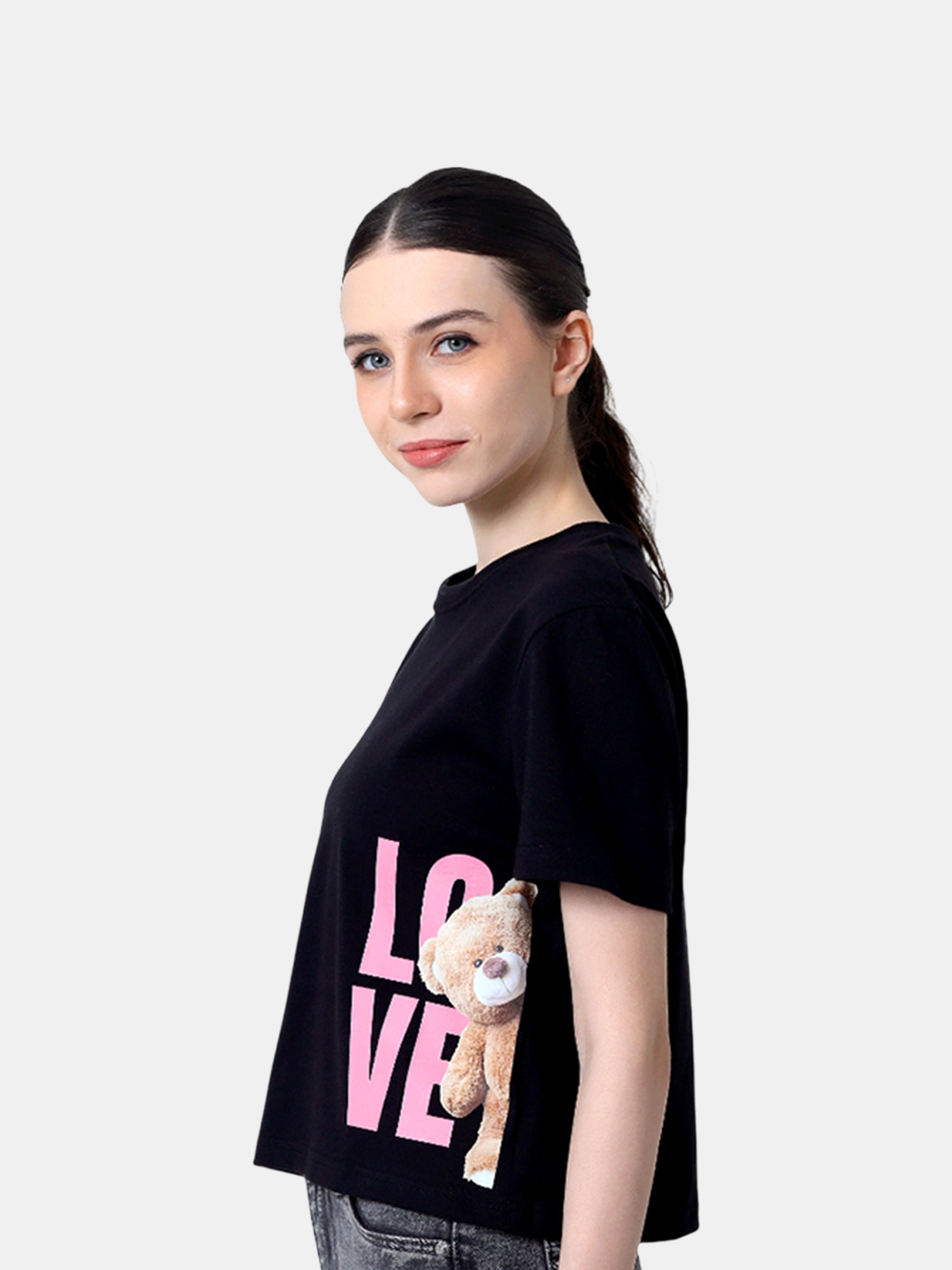 VANYA - Women's Black Crop Tshirt view 5