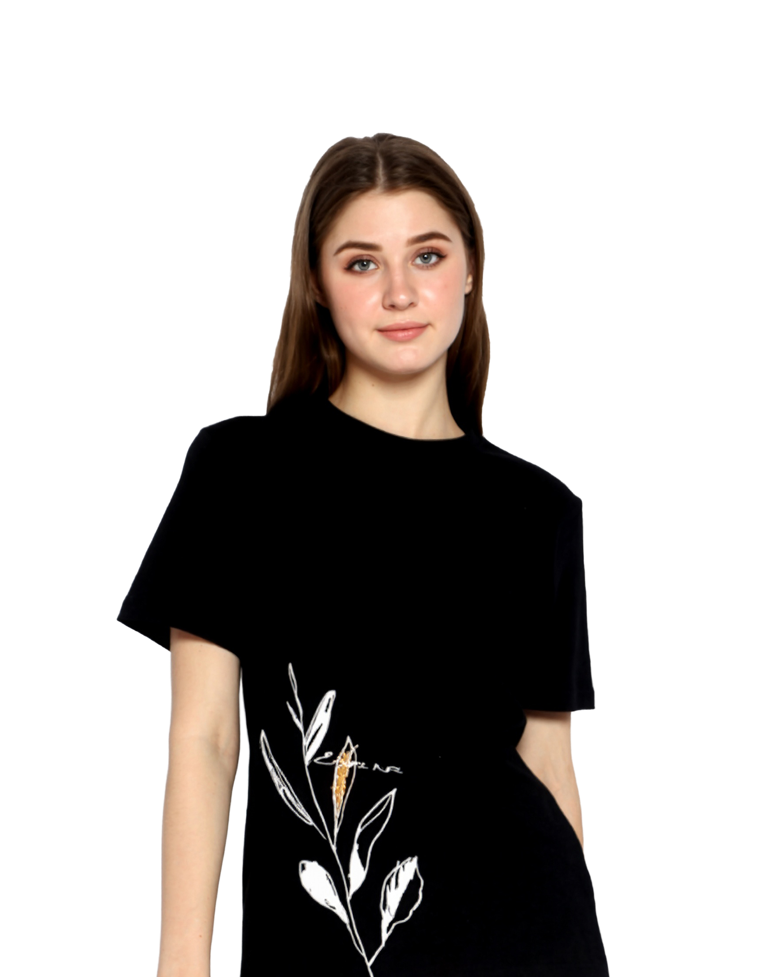 PAULA - Women's Black Regular Fit Tshirt view 5