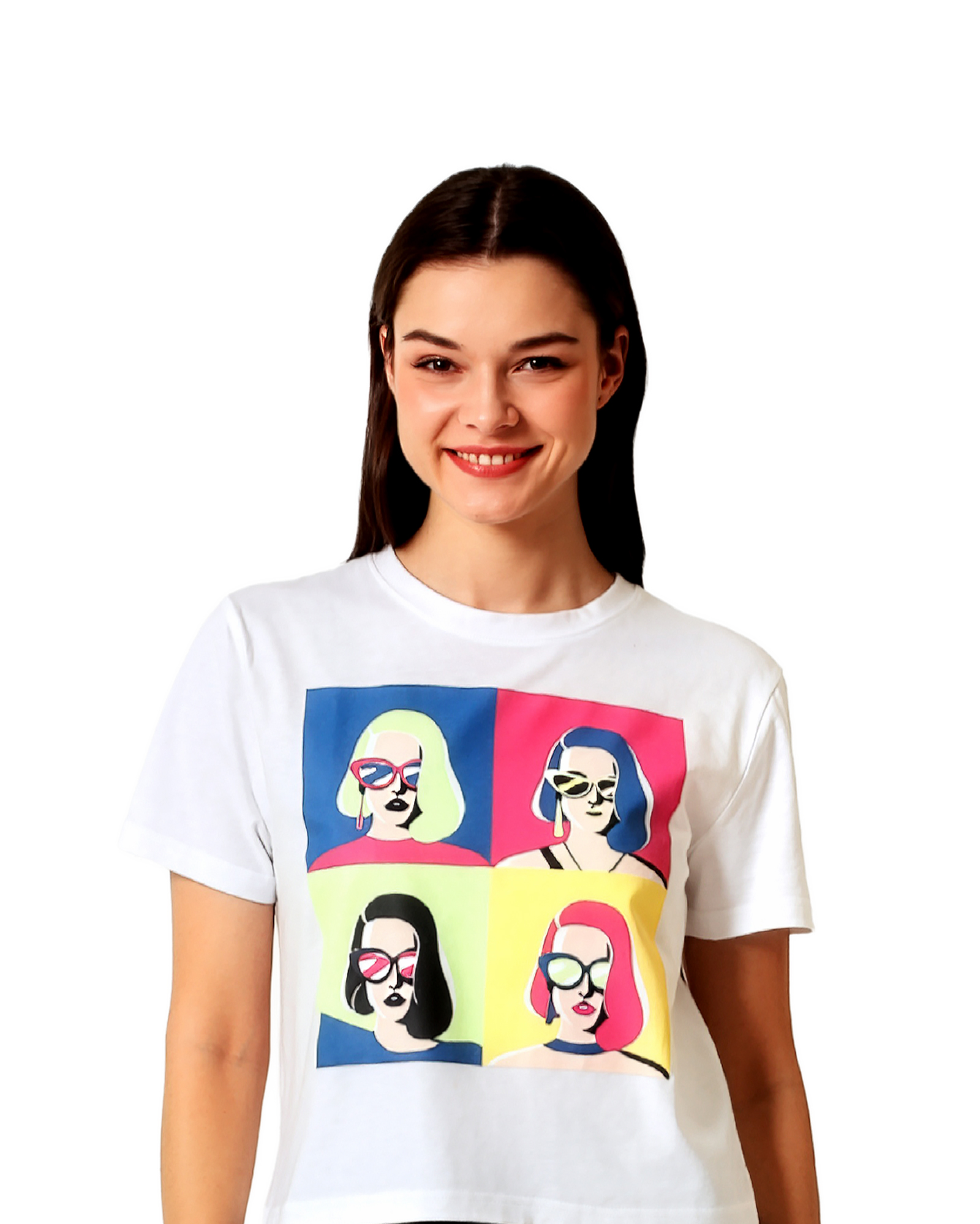 SHERRY - Women's White Crop Tshirt