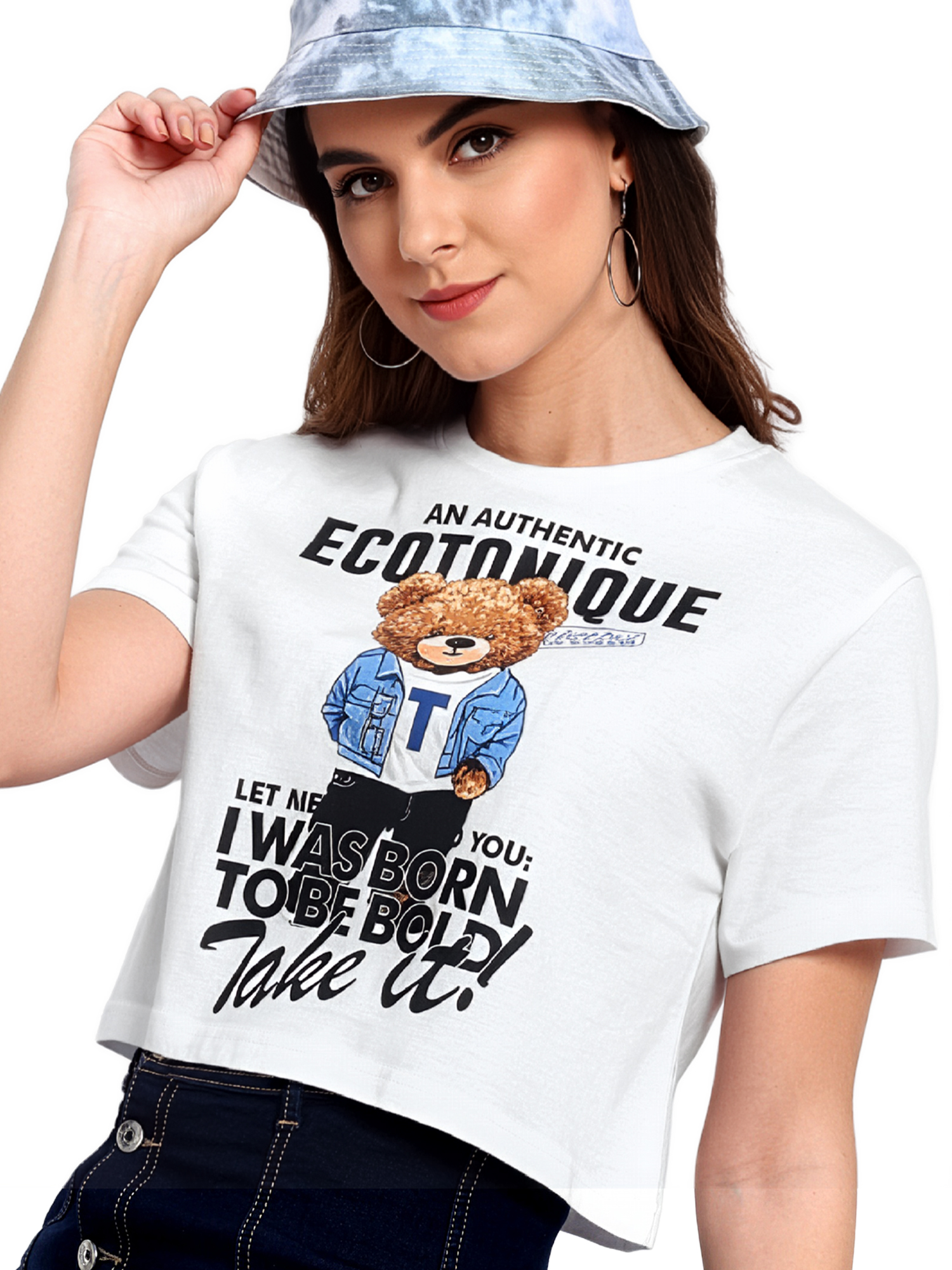 MUNCHKIN - Women's White Crop Tshirt view 3