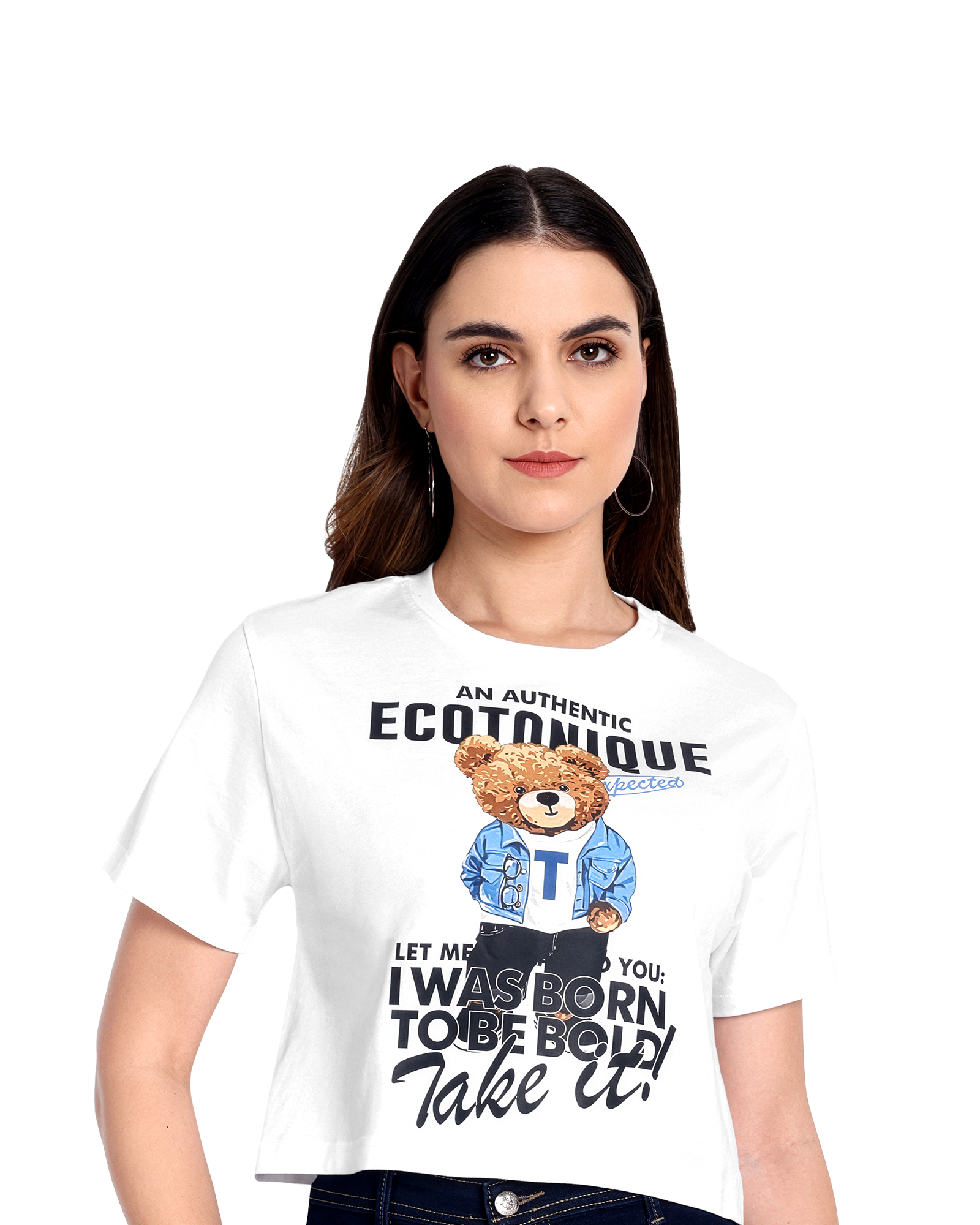 MUNCHKIN - Women's White Crop Tshirt view 6