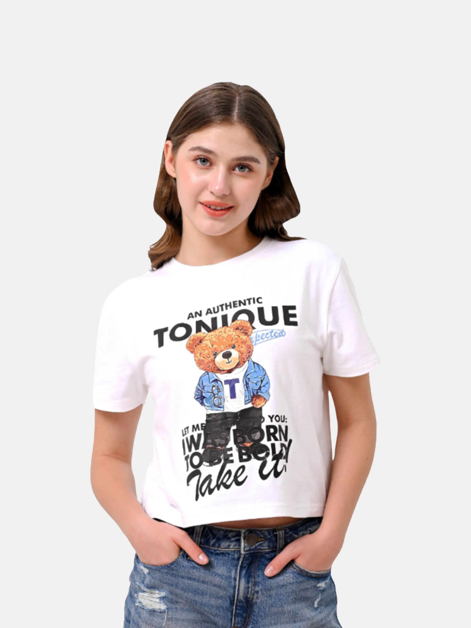 MUNCHKIN - Women's White Crop Tshirt view 6