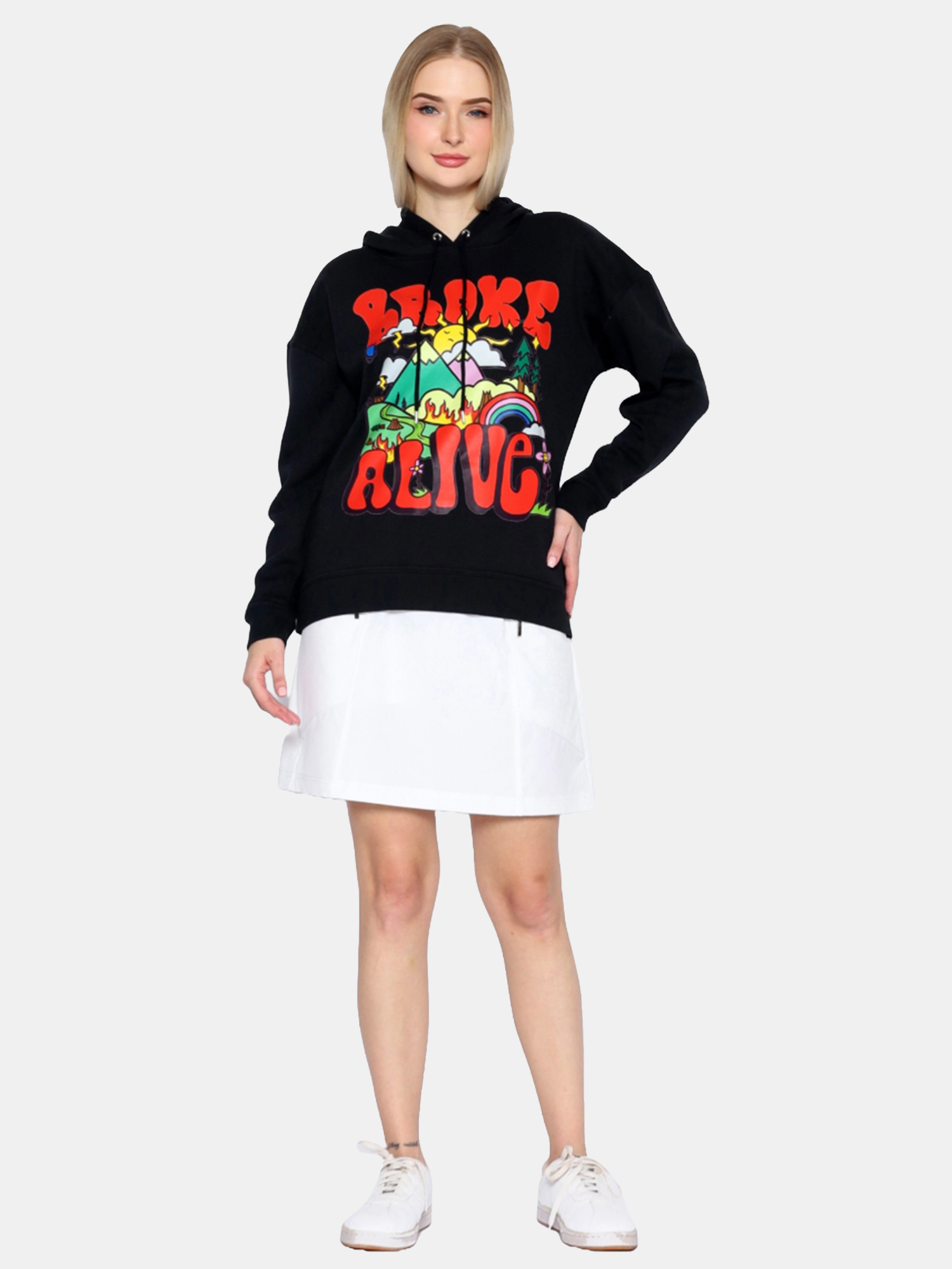 LEAH - Women's Black Hoodie view 4