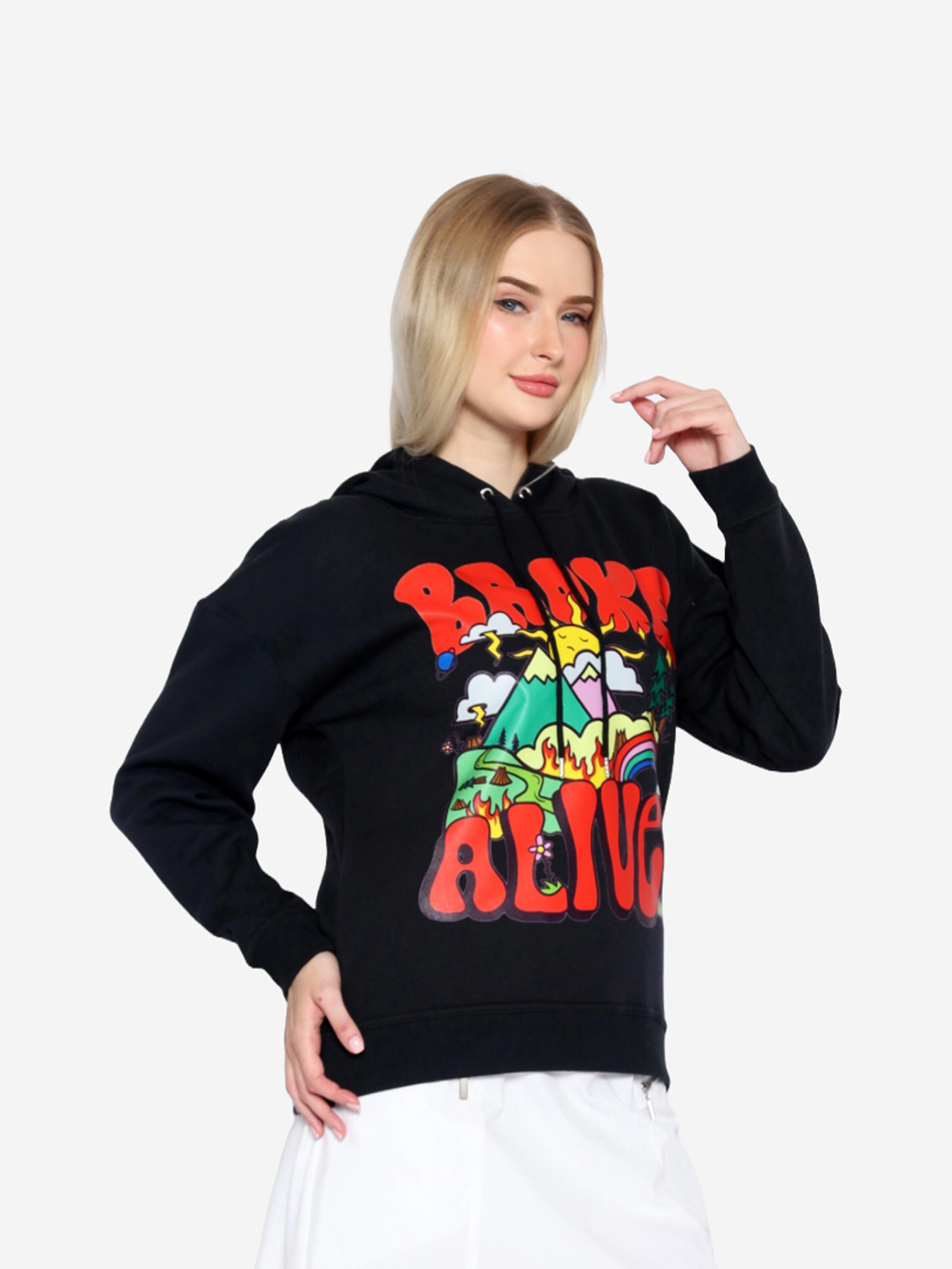 LEAH - Women's Black Hoodie view 5