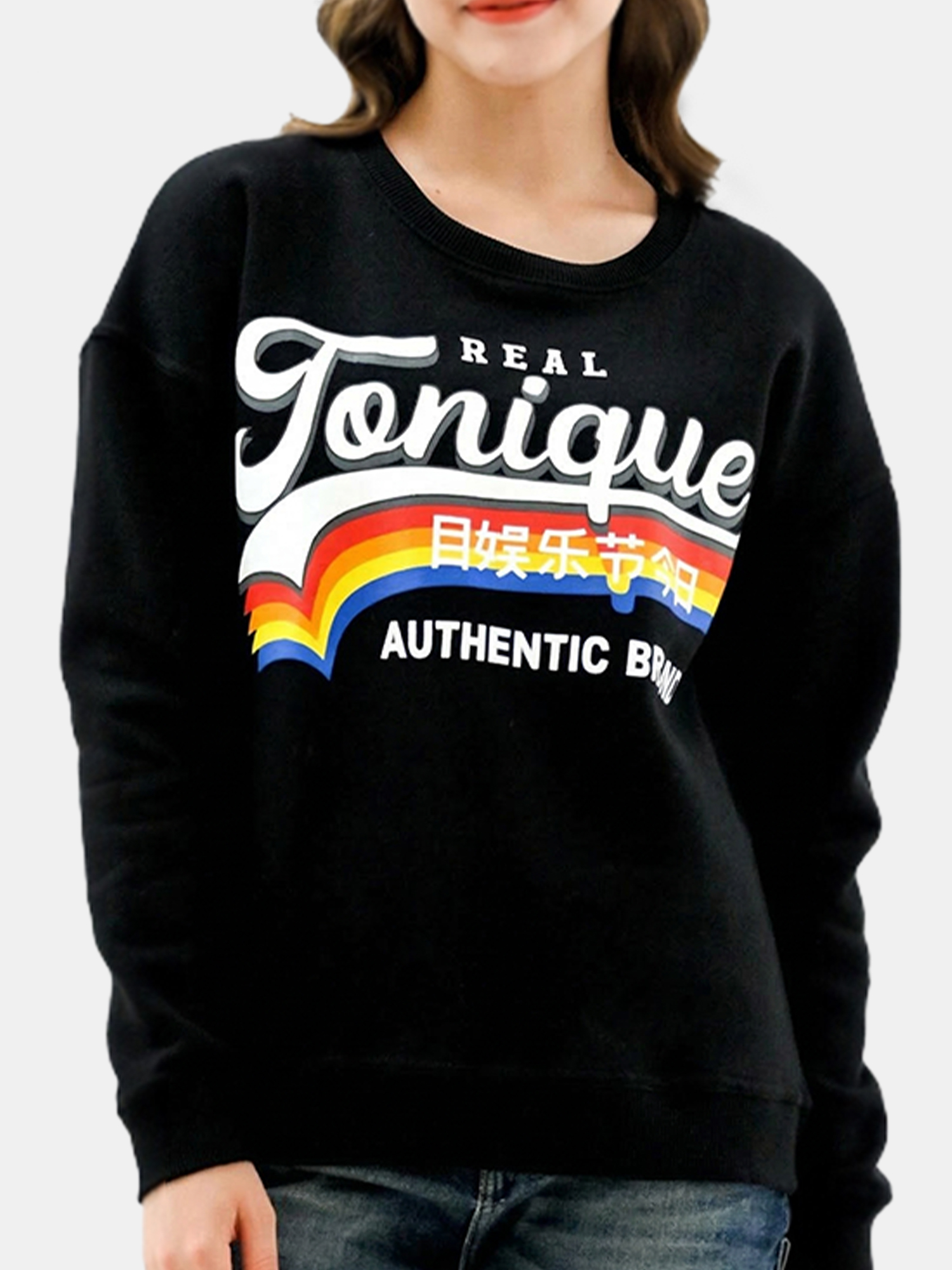 ZINIA - Women's Black Sweatshirt view 2