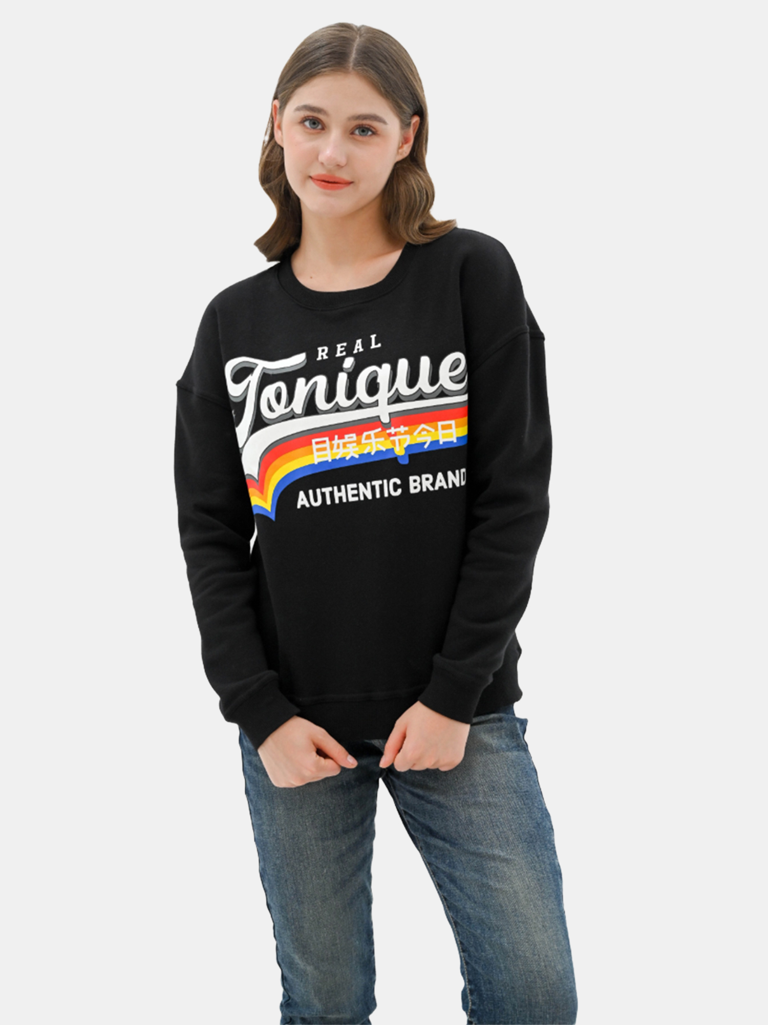 ZINIA - Women's Black Sweatshirt view 3