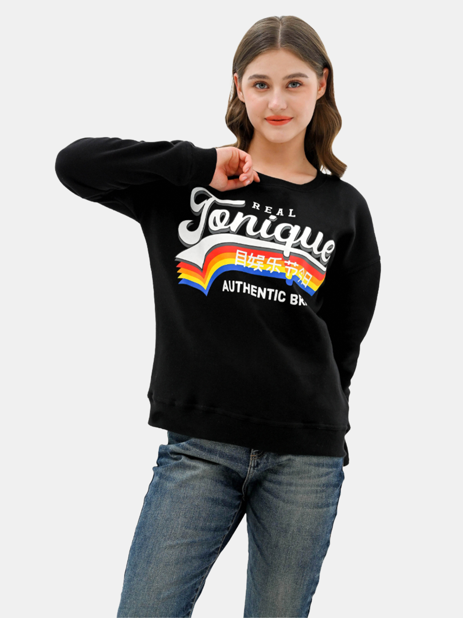 ZINIA - Women's Black Sweatshirt view 4
