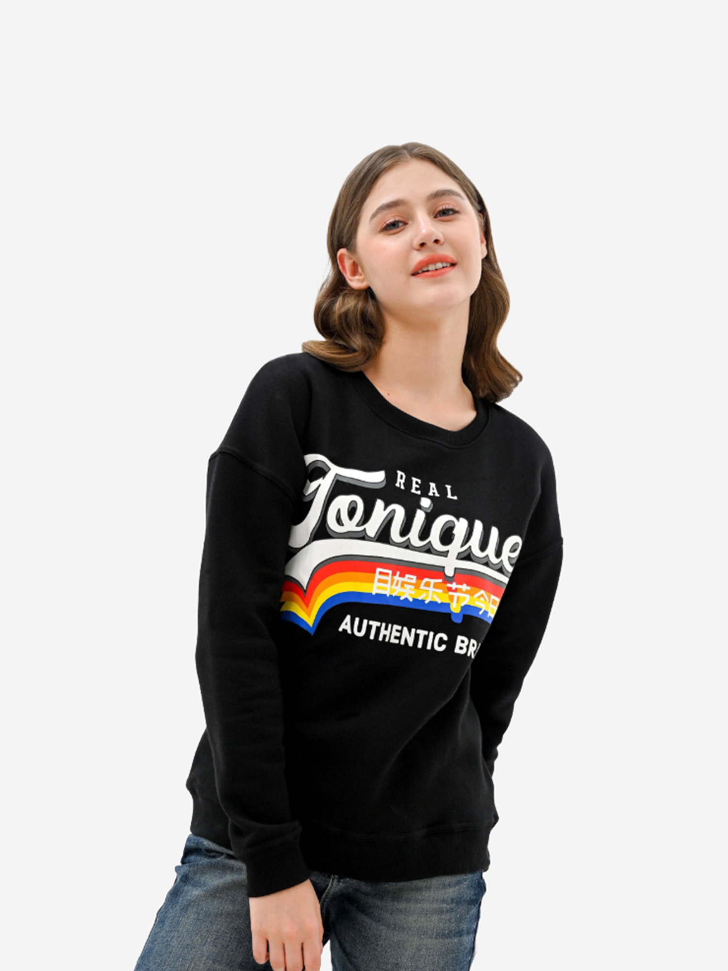 ZINIA - Women's Black Sweatshirt view 5
