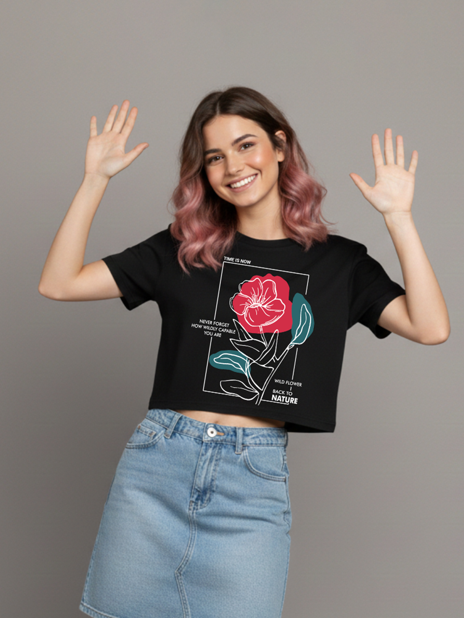 Elvina - Black Cropped T-shirt view 4
