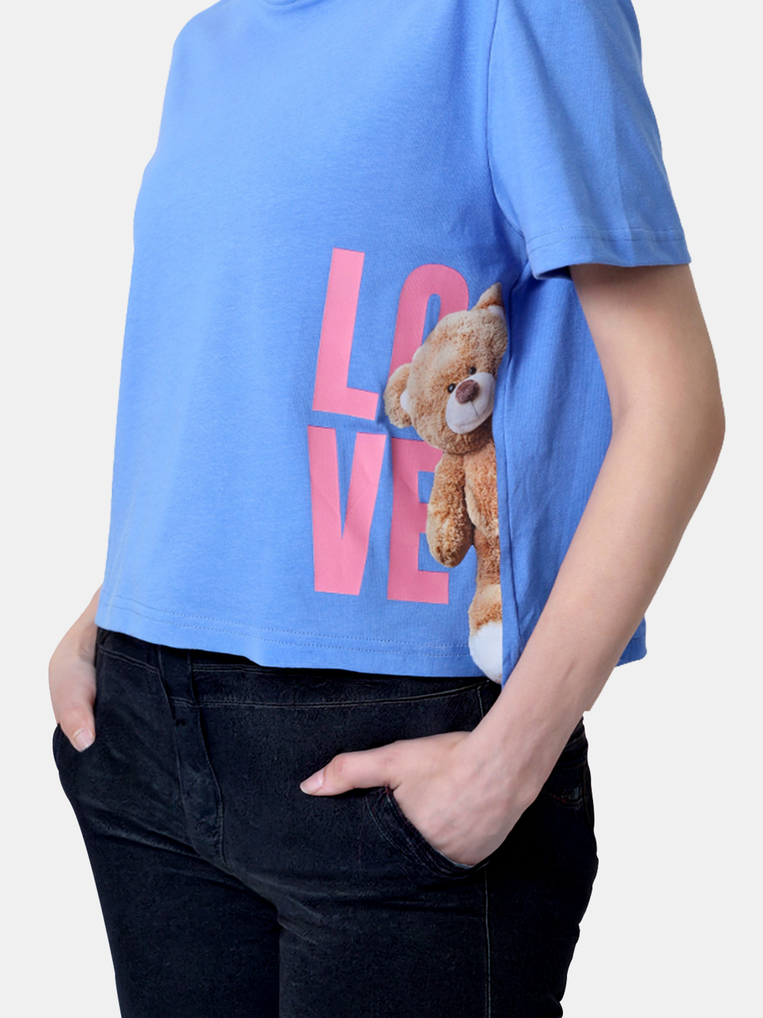 VANYA - Women's Blue Crop Tshirt view 3