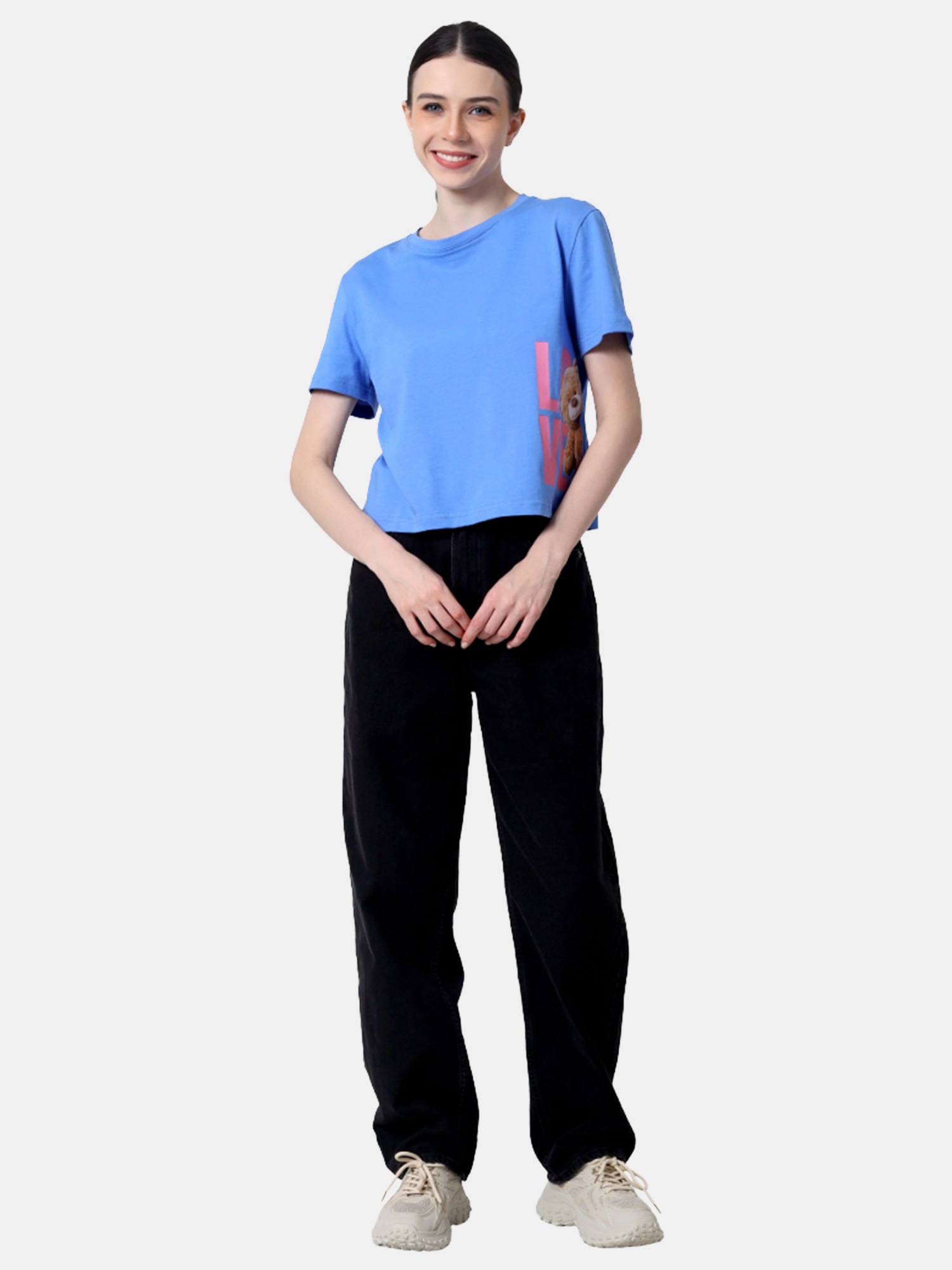 VANYA - Women's Blue Crop Tshirt view 4