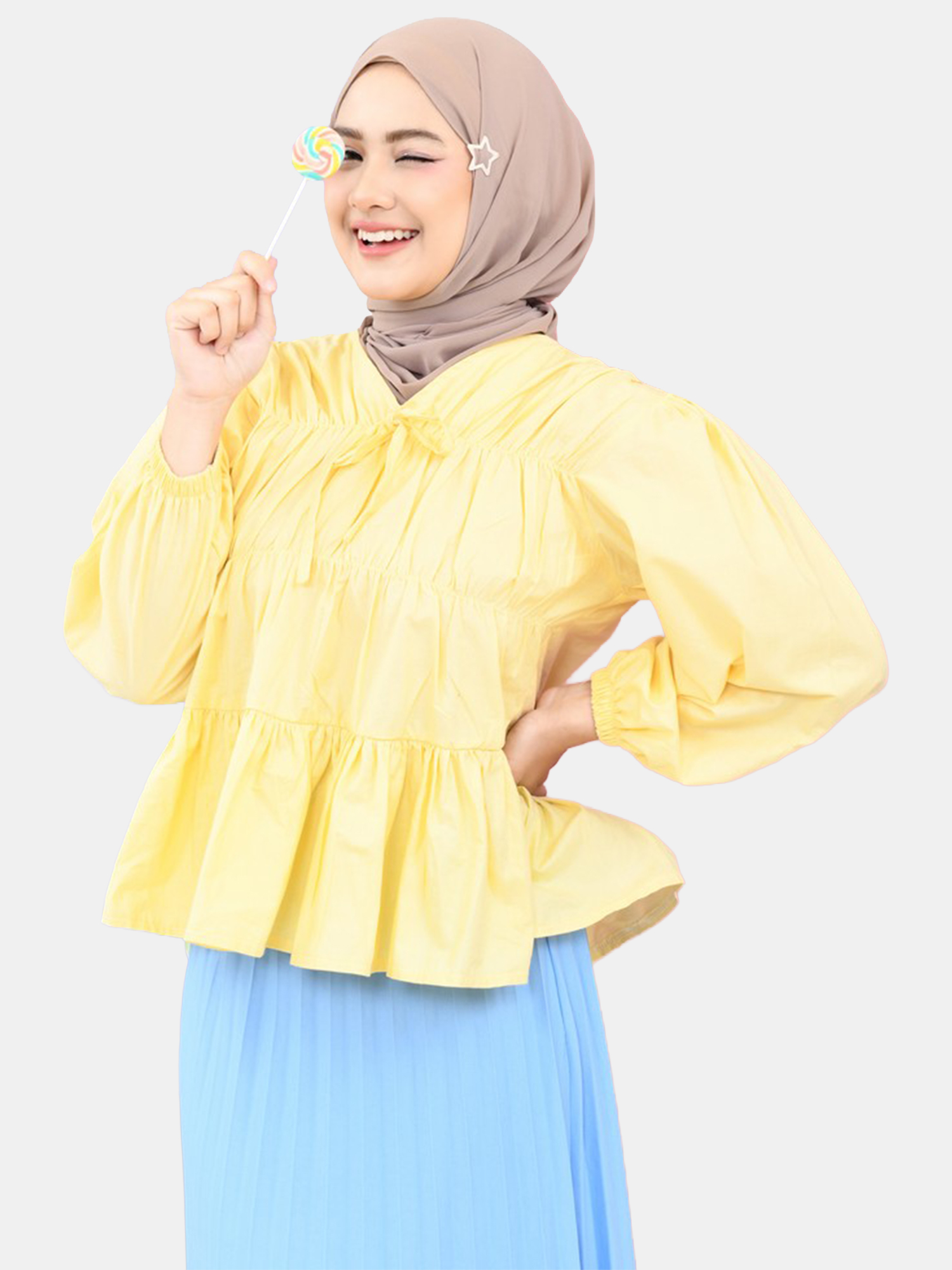Mybamus Liora Rubber Blouse Atasan Kerut view 6