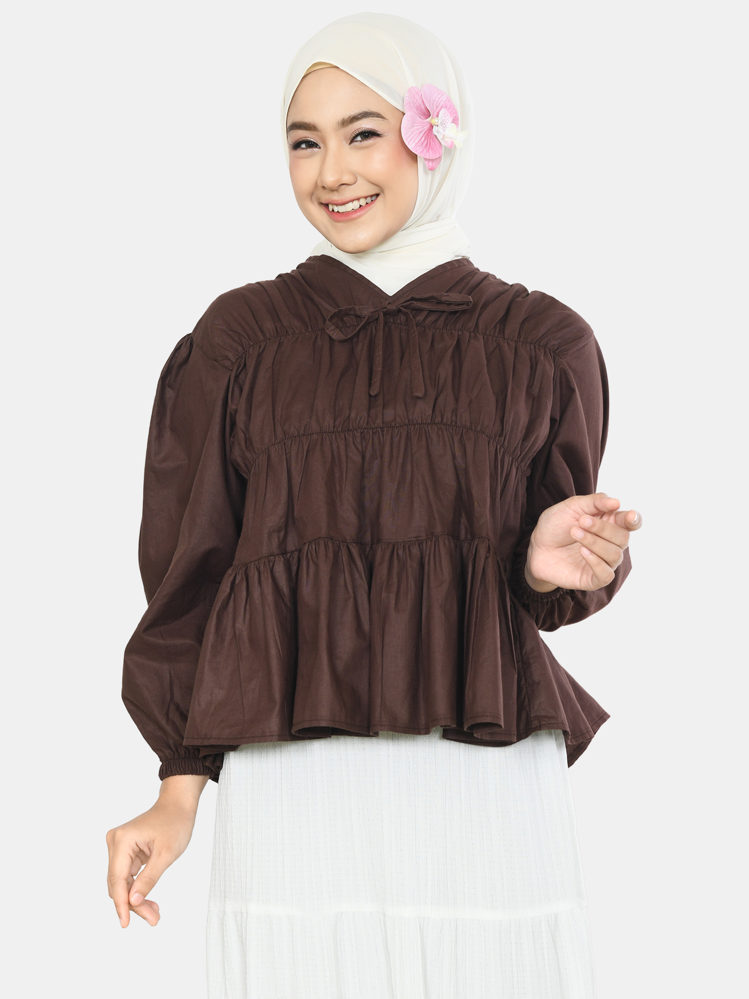 Mybamus Liora Rubber Blouse Atasan Kerut view 12