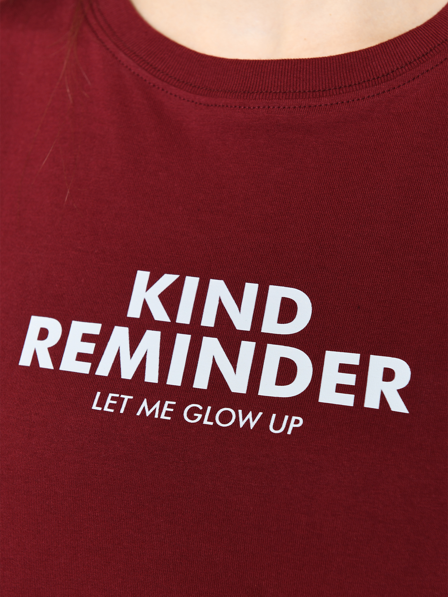 MILEY - Women's Cotton Maroon Crop Tshirt view 4