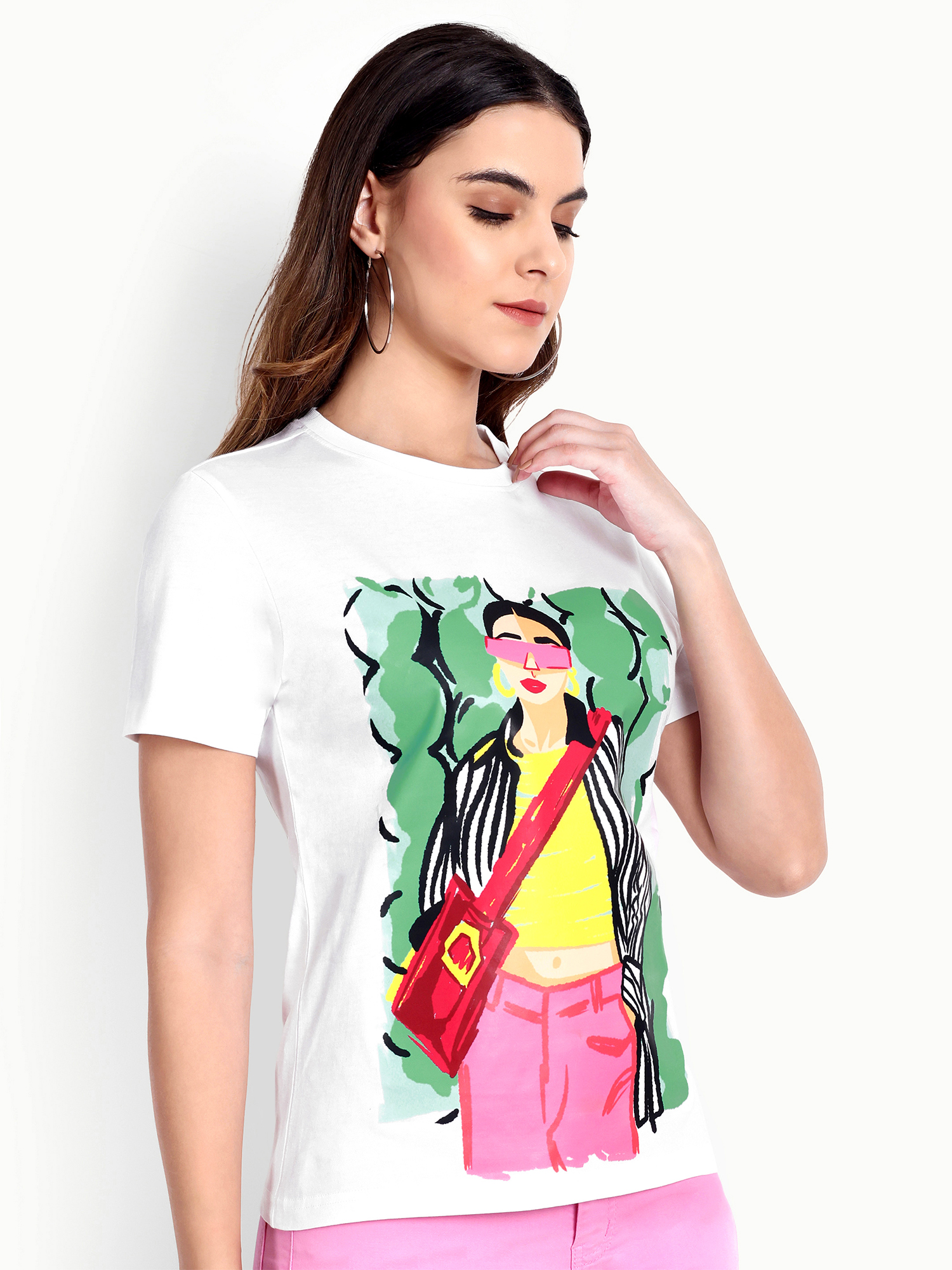 CAROL - Women's Cotton White Tshirt view 4