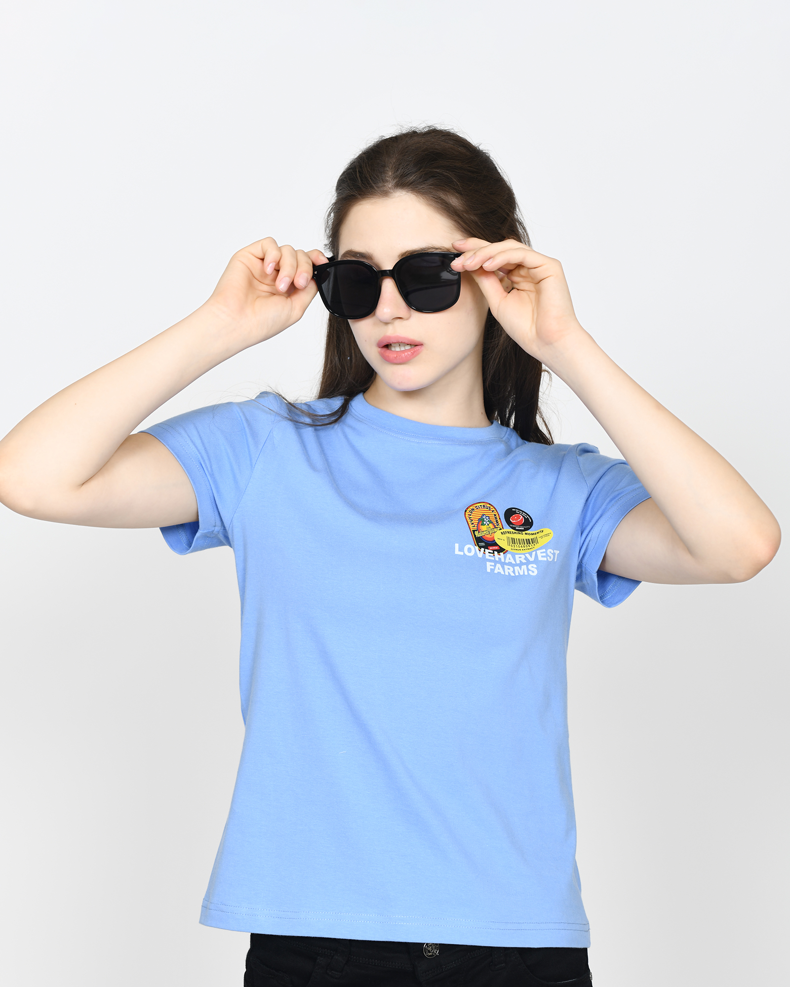 CITRUS - Women's Cotton Blue Tshirt view 5