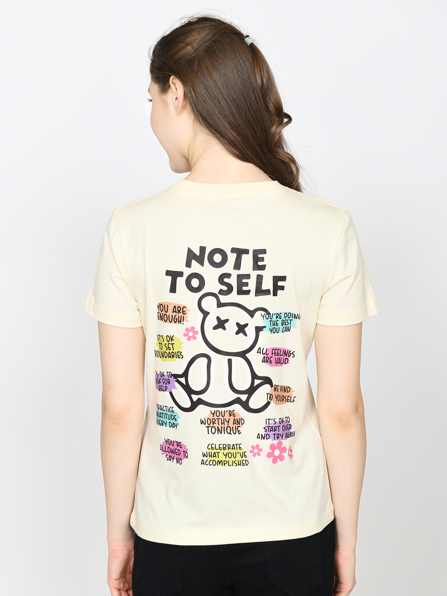 DOLLY - Women's Cotton Cream Tshirt view 2