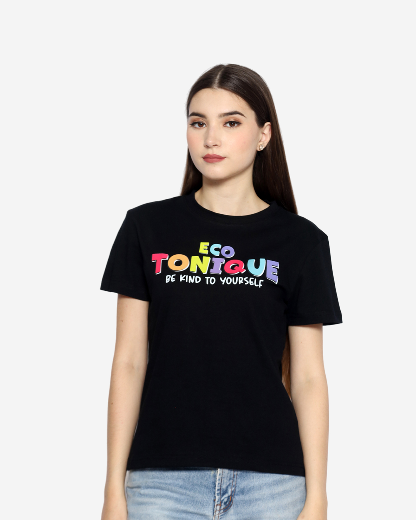 DOLLY - Women's Cotton Black Tshirt view 5