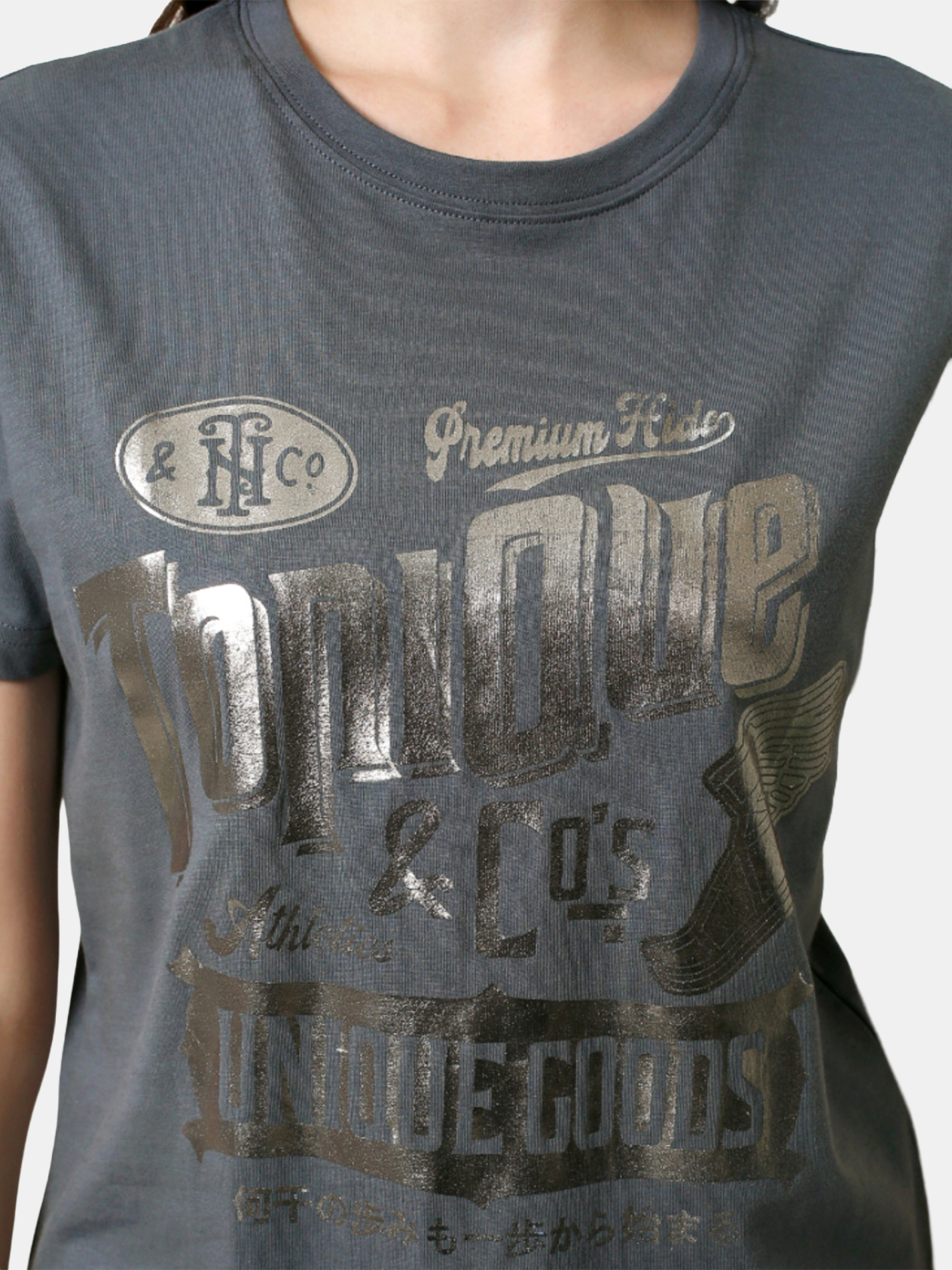 GLORIA - Women's Cotton Grey Tshirt view 4