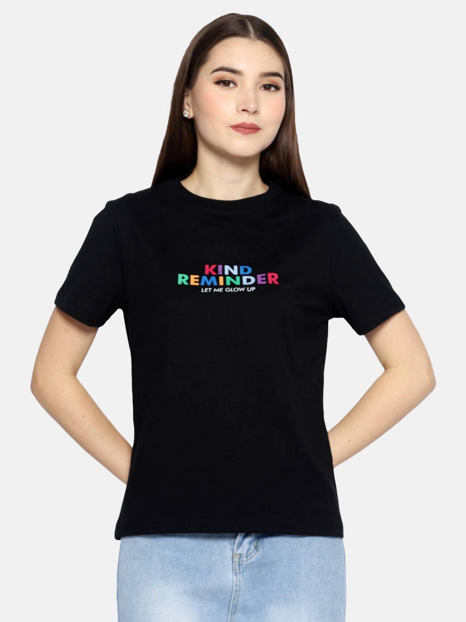 HELENA - Women's Cotton Black Tshirt view 2
