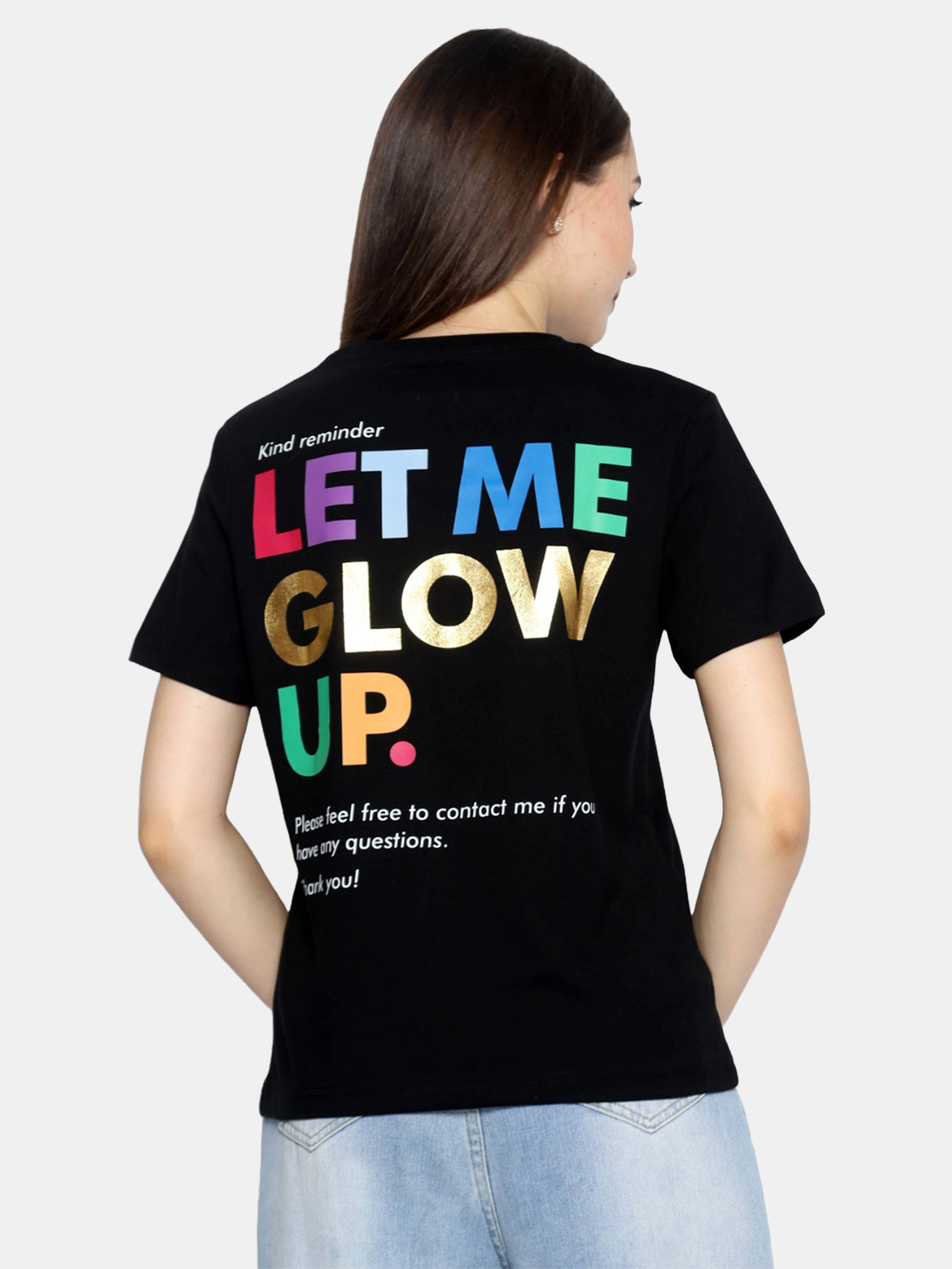 HELENA - Women's Cotton Black Tshirt view 3