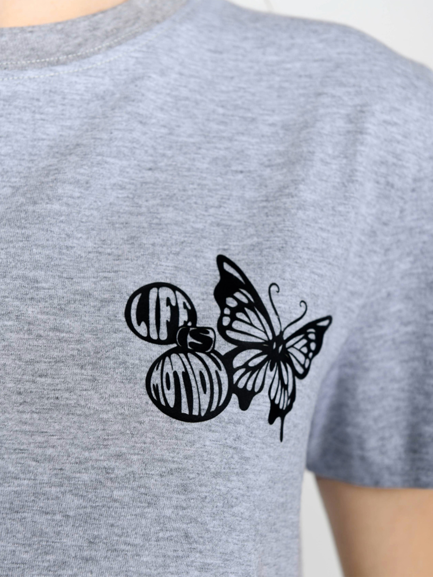 JODIE - Women's Cotton Grey Tshirt view 4
