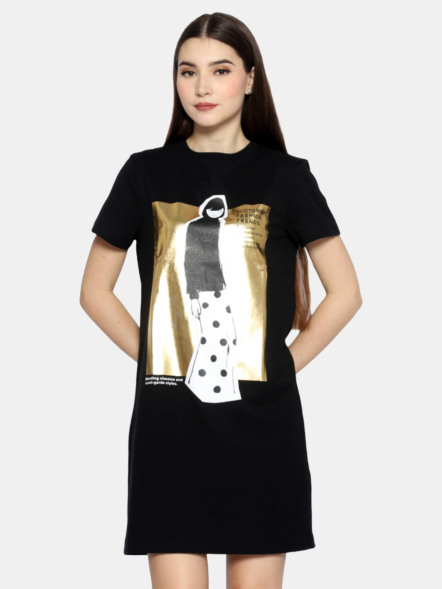 MIYUKI - Black Tee Dress view 2