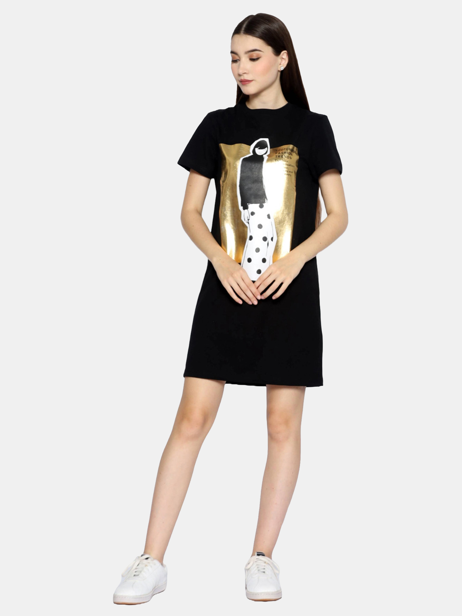 MIYUKI - Black Tee Dress view 3