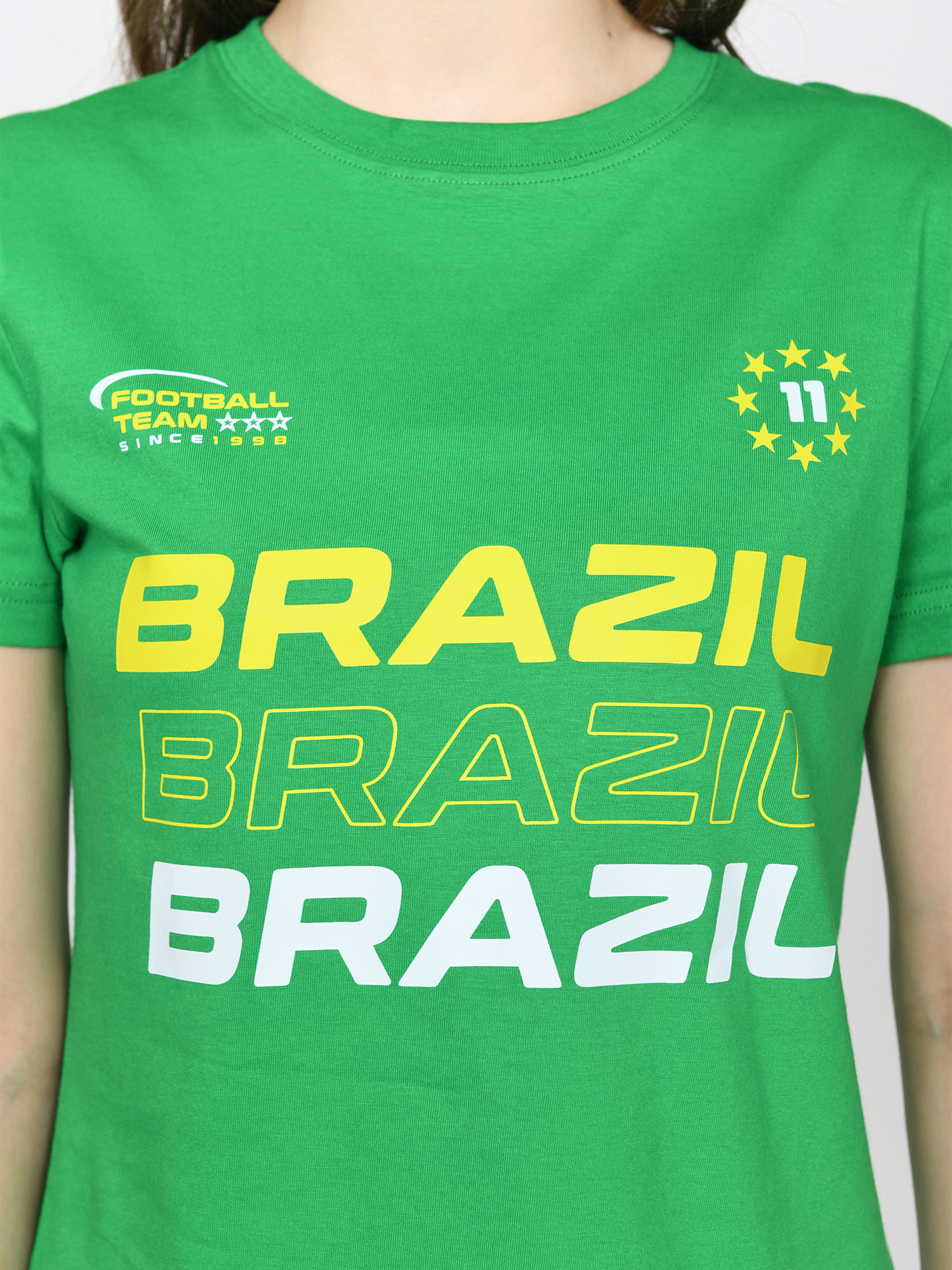 BRAZIL - Women's Cotton Green Tshirt view 4