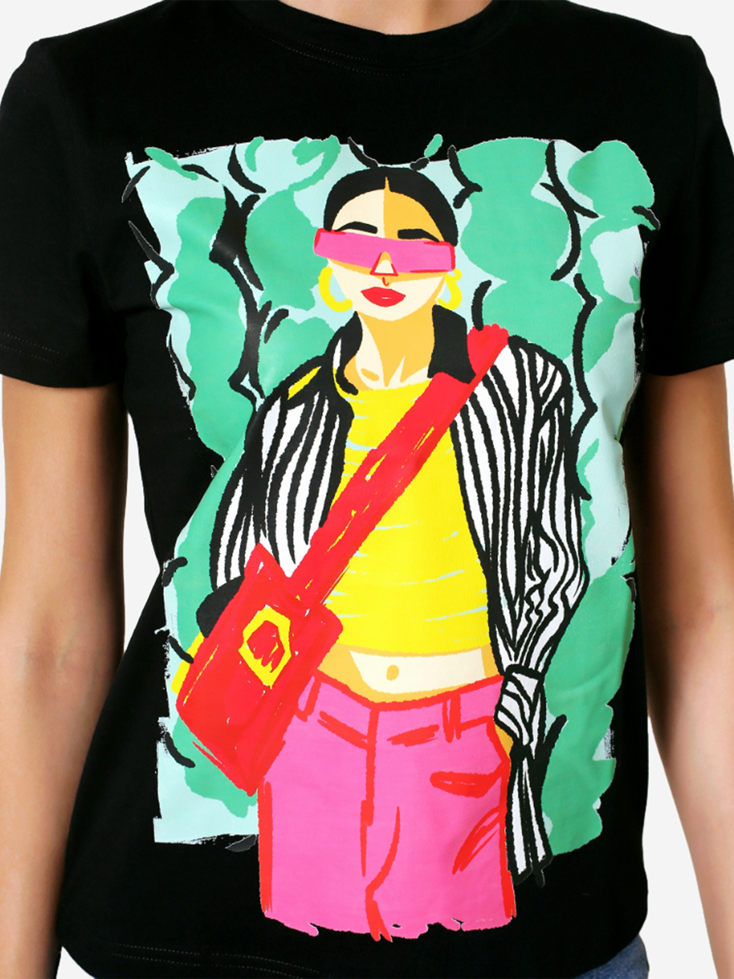 CAROL - Women's Cotton Black Tshirt view 3