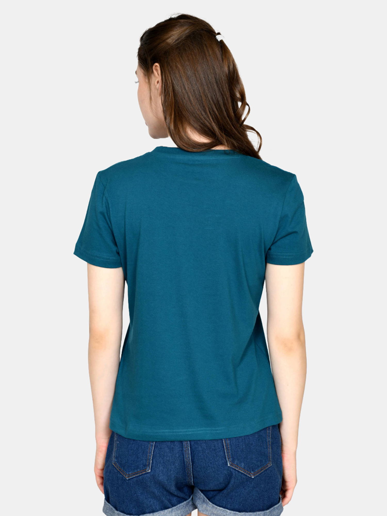 JULIE - Women's Cotton Green Tshirt view 3