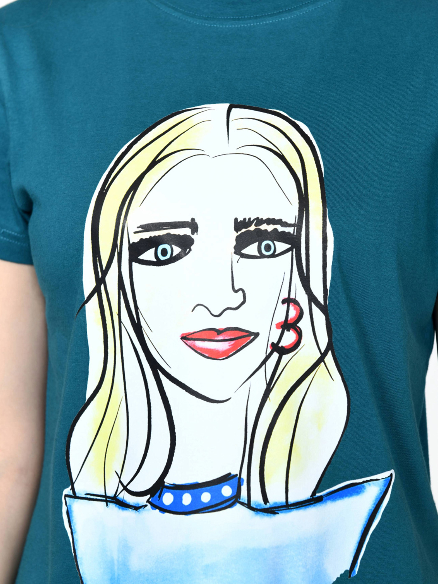 JULIE - Women's Cotton Green Tshirt view 4