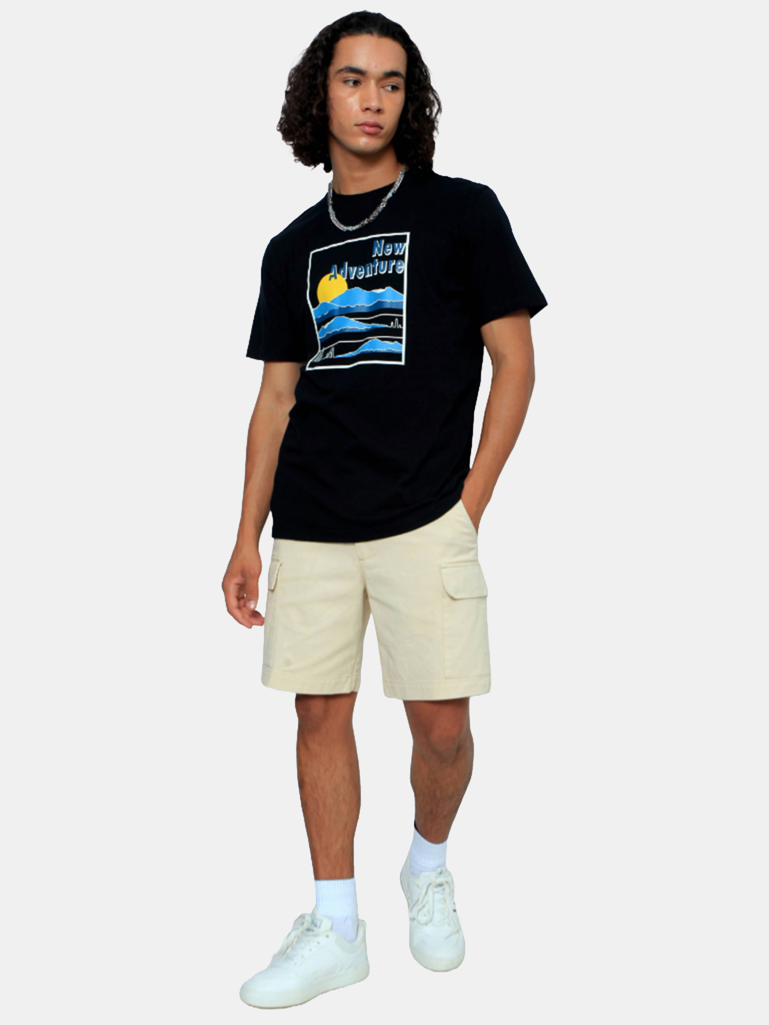 Aulio - Men's Regular Fit Black T-shirt view 2
