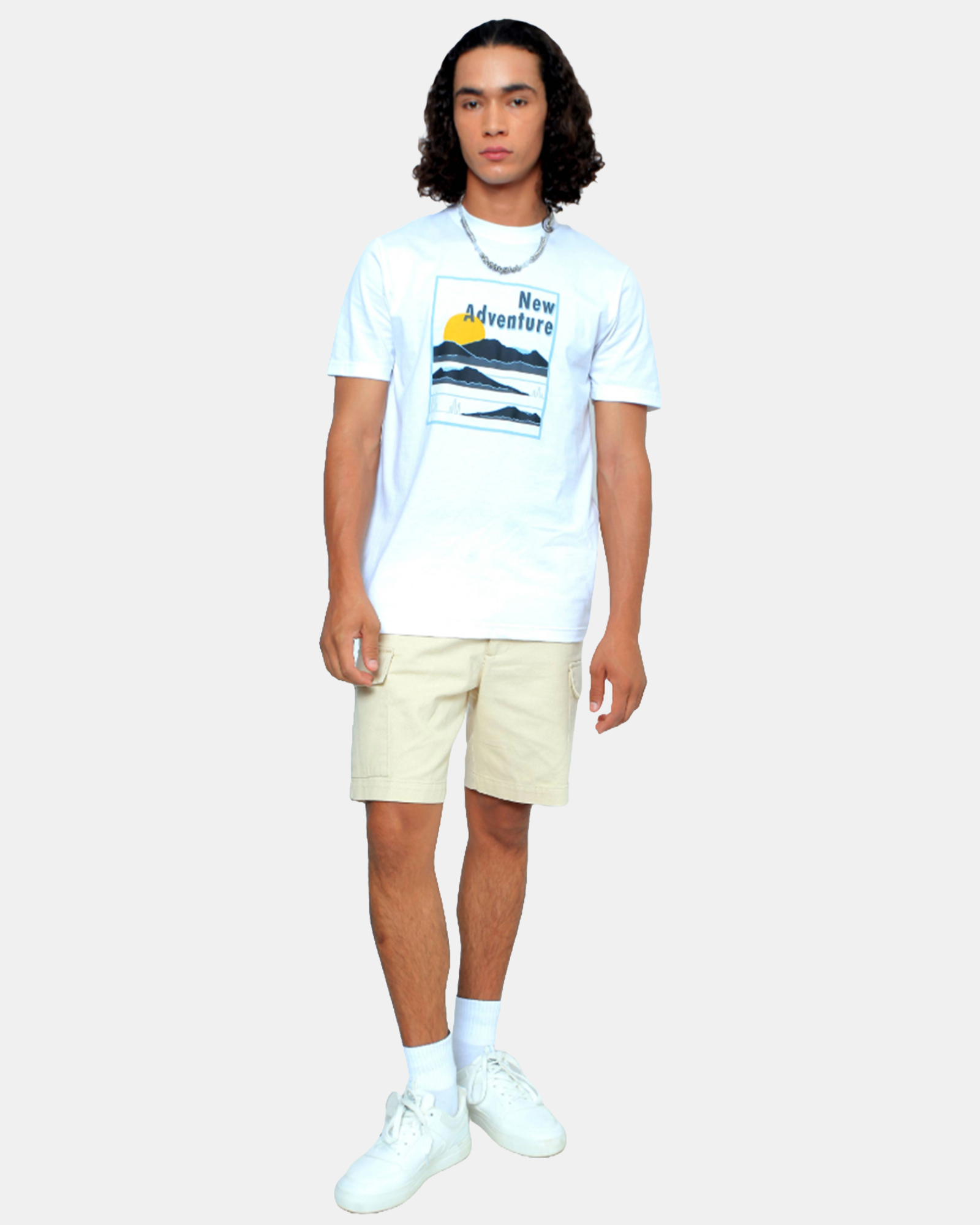 Aulio - Men's Regular Fit White T-shirt