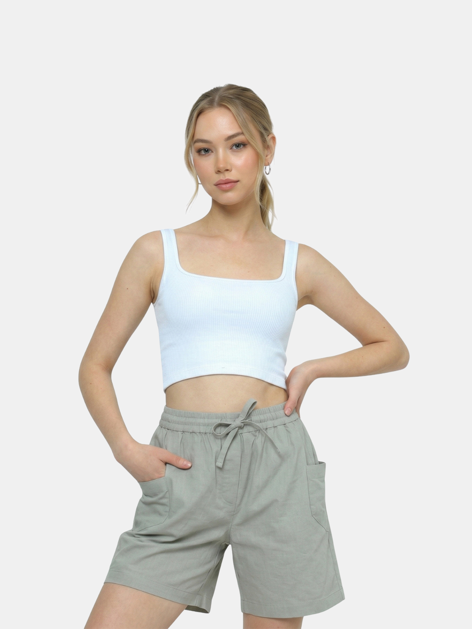 Hanna - Women's Grey Short Pants  view 4