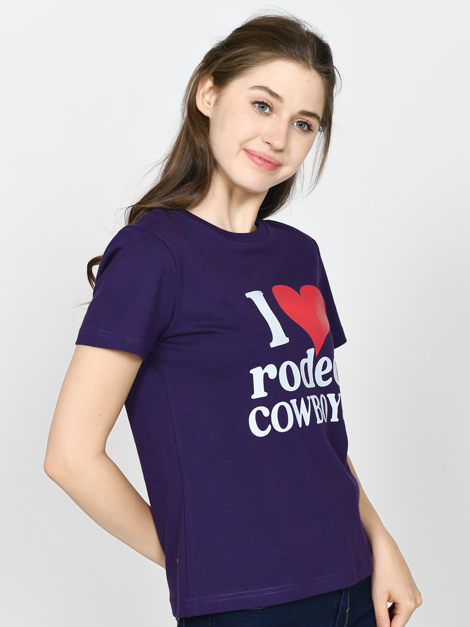 RODEO - Women's Cotton Purple Tshirt view 4