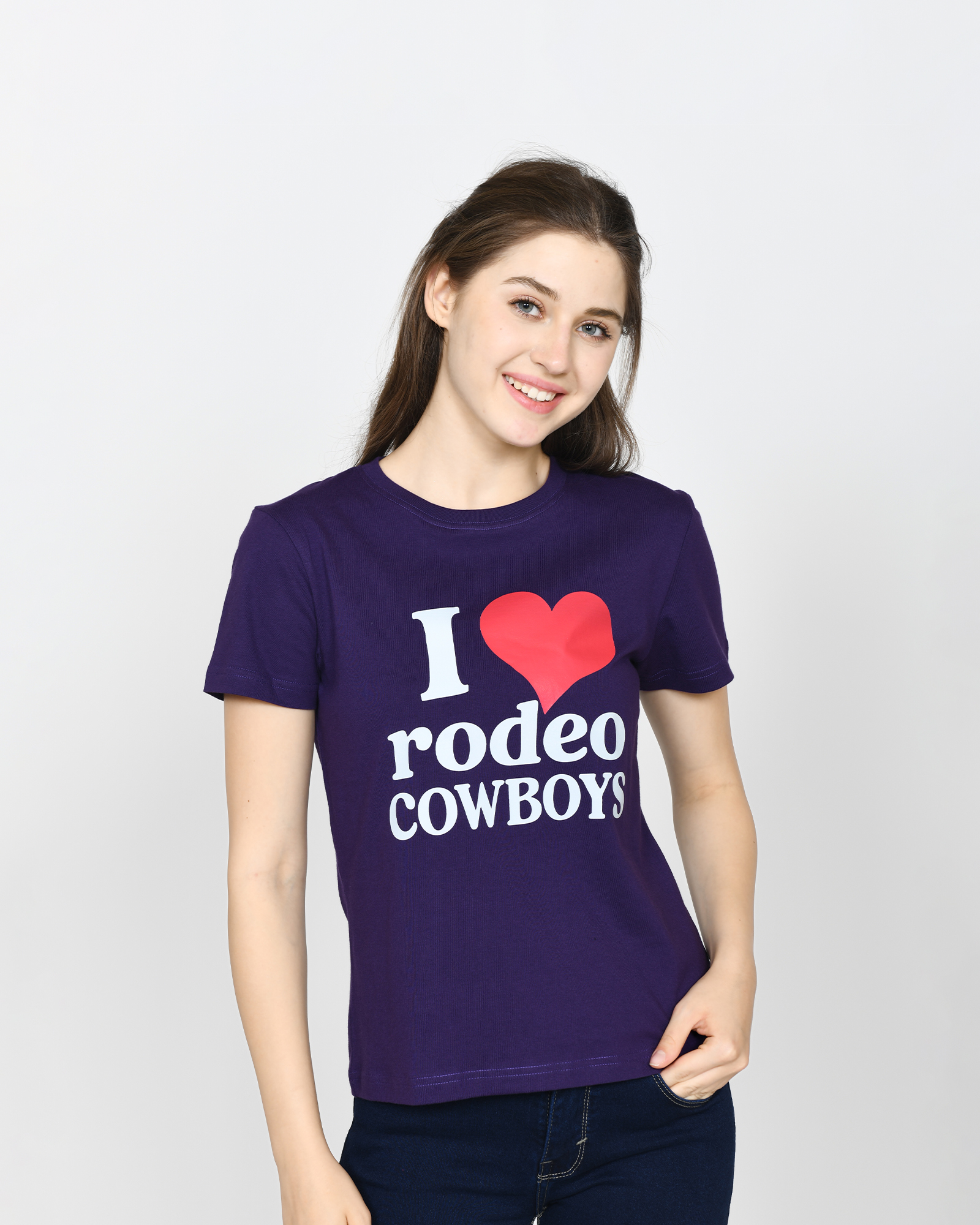 RODEO - Women's Cotton Purple Tshirt view 5