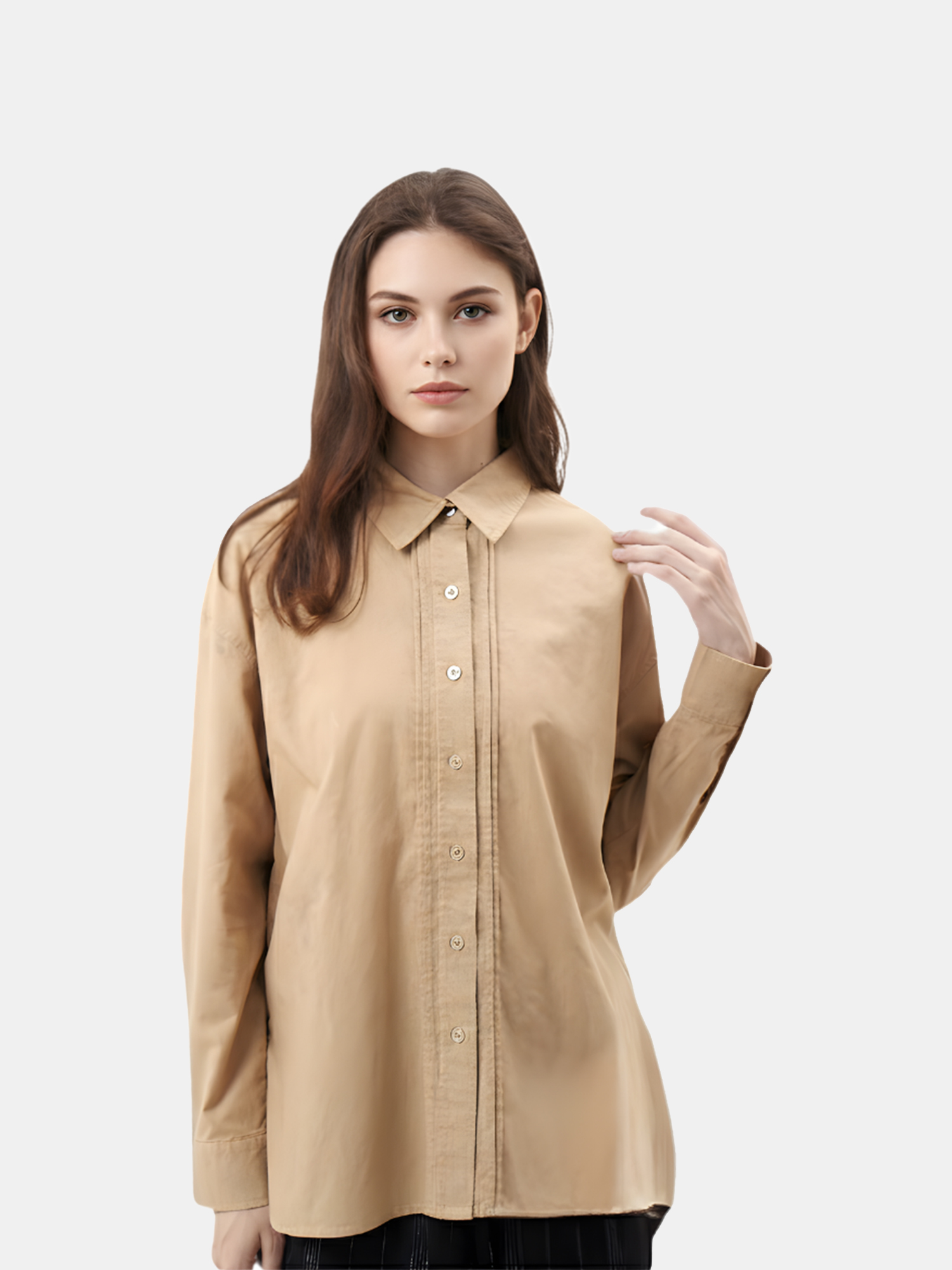 Anastasia - Women's Beige Cotton Shirt