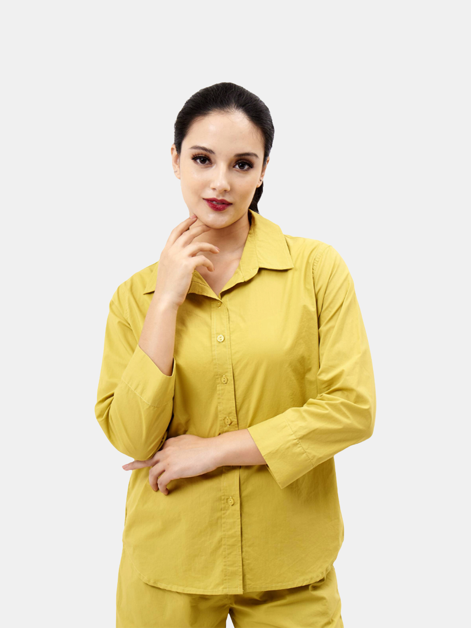 Saint - Women's Lime Cotton Shirt view 4