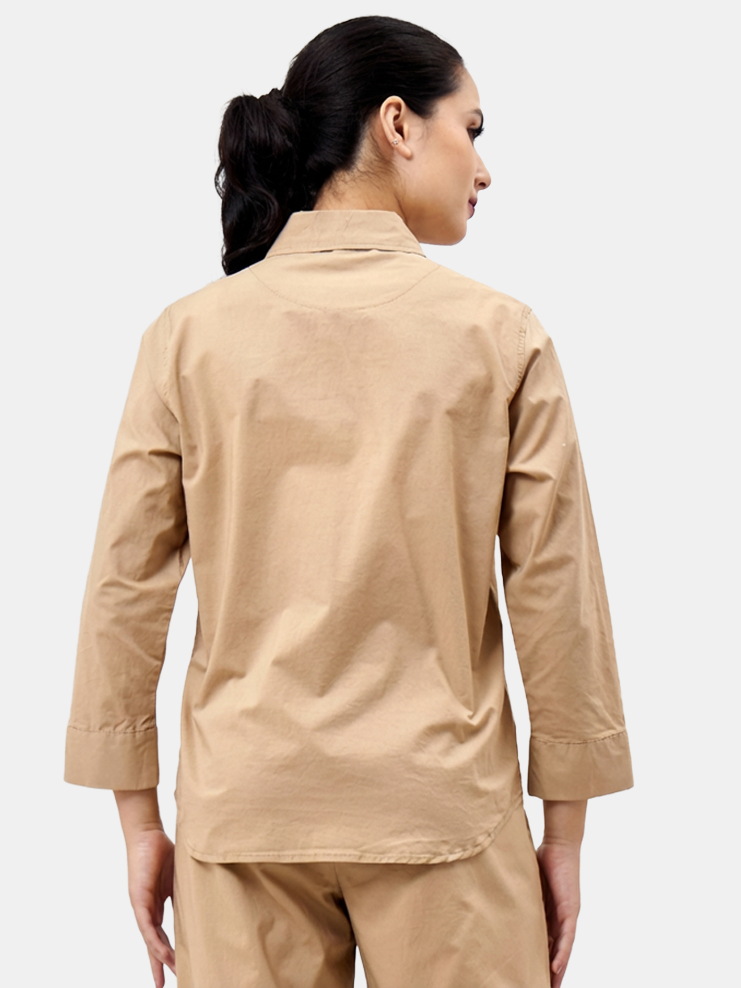 Saint - Women's Beige Cotton Shirt view 2