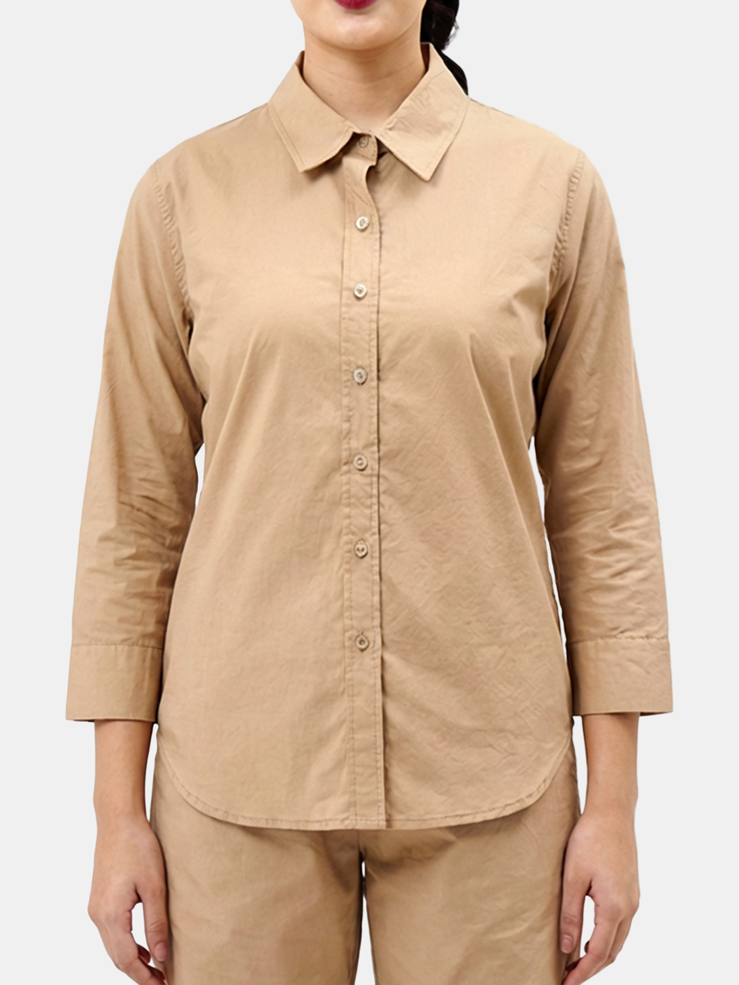 Saint - Women's Beige Cotton Shirt view 3