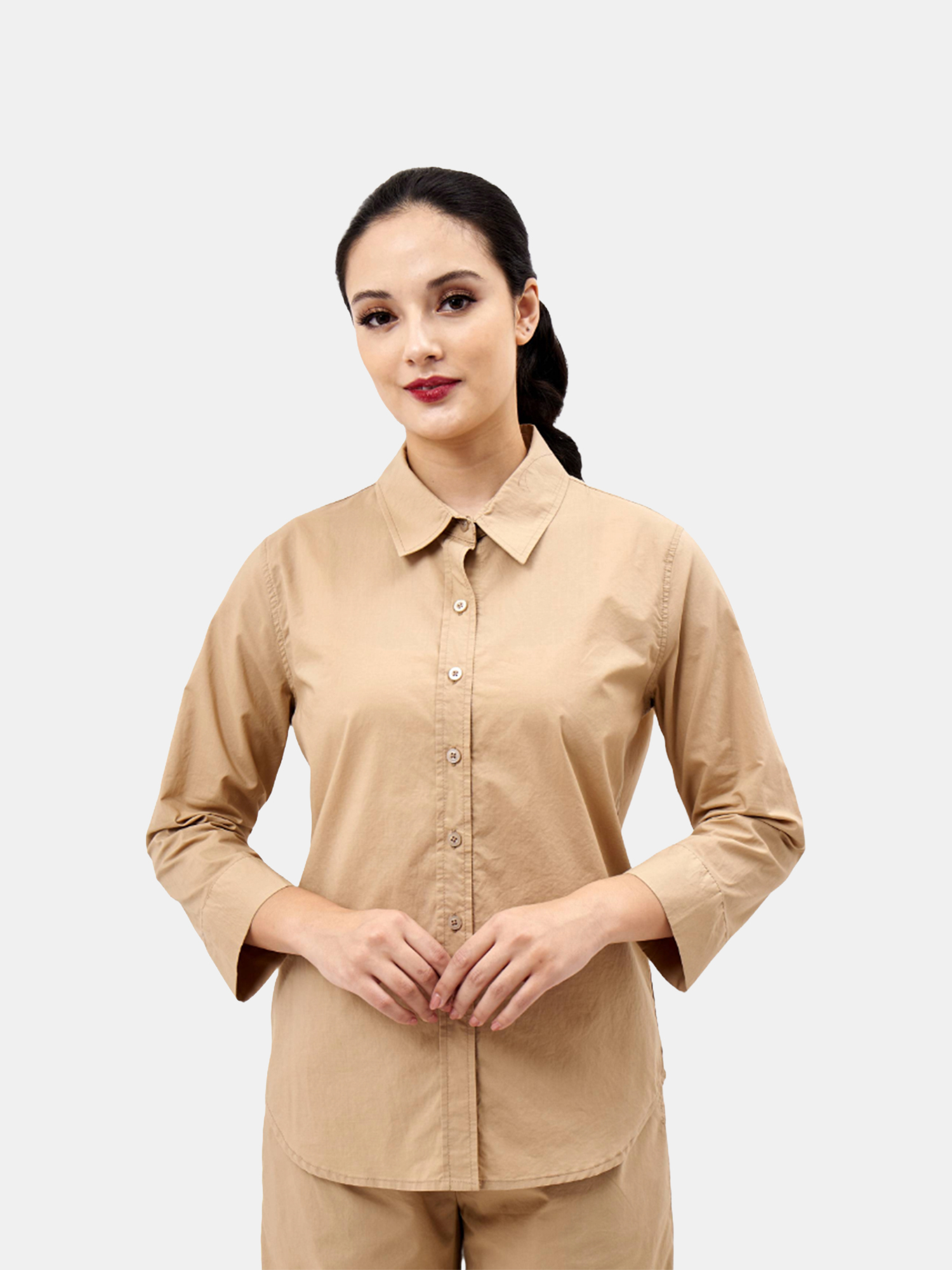 Saint - Women's Beige Cotton Shirt view 4
