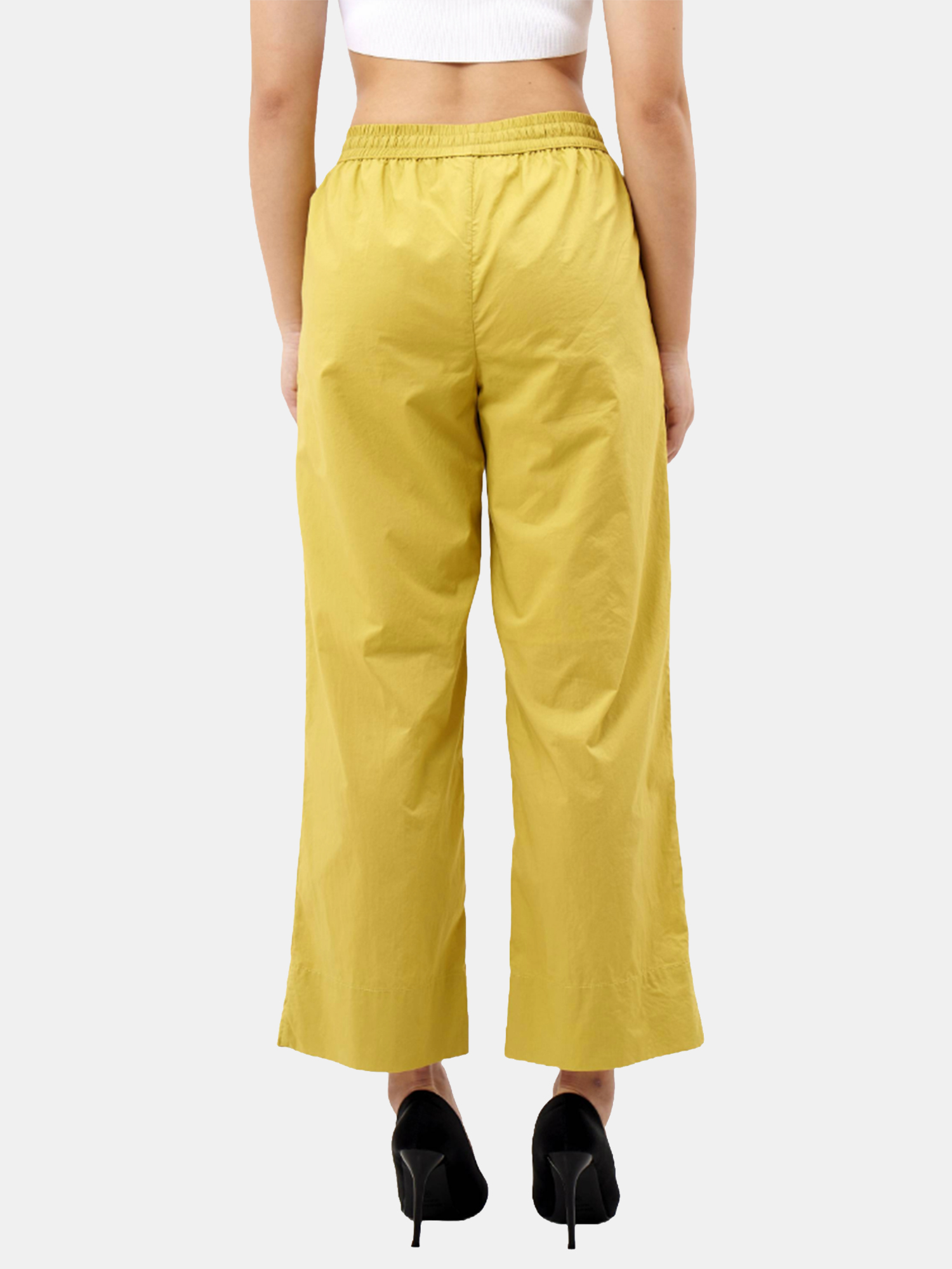 Laurent - Women's Lime Cotton Pants view 2