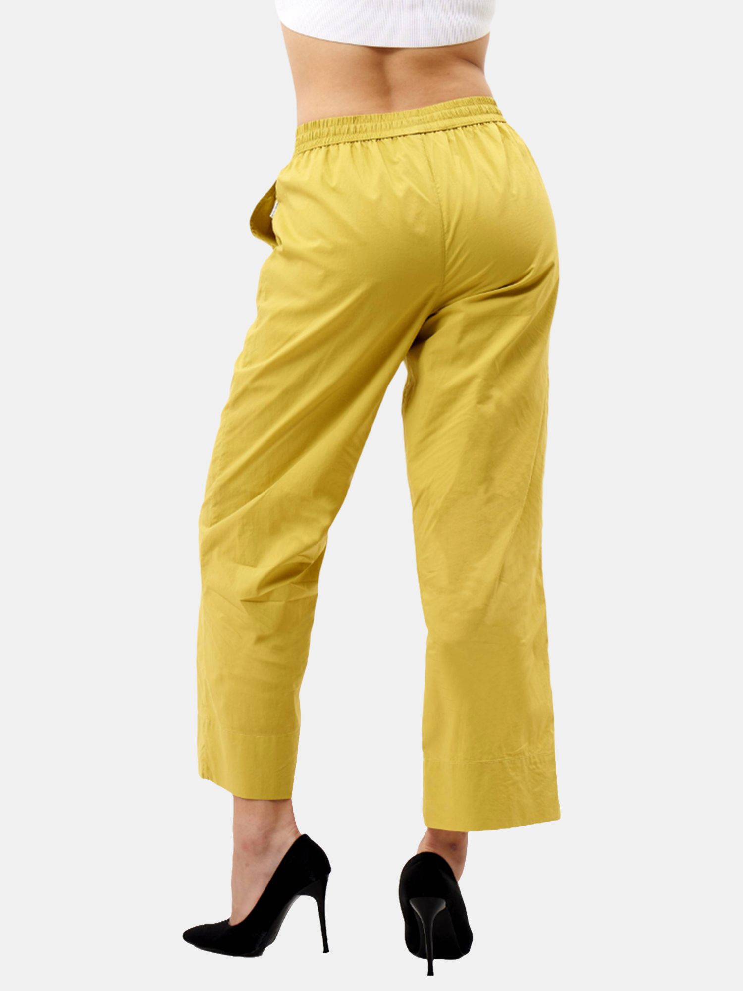 Laurent - Women's Lime Cotton Pants view 3