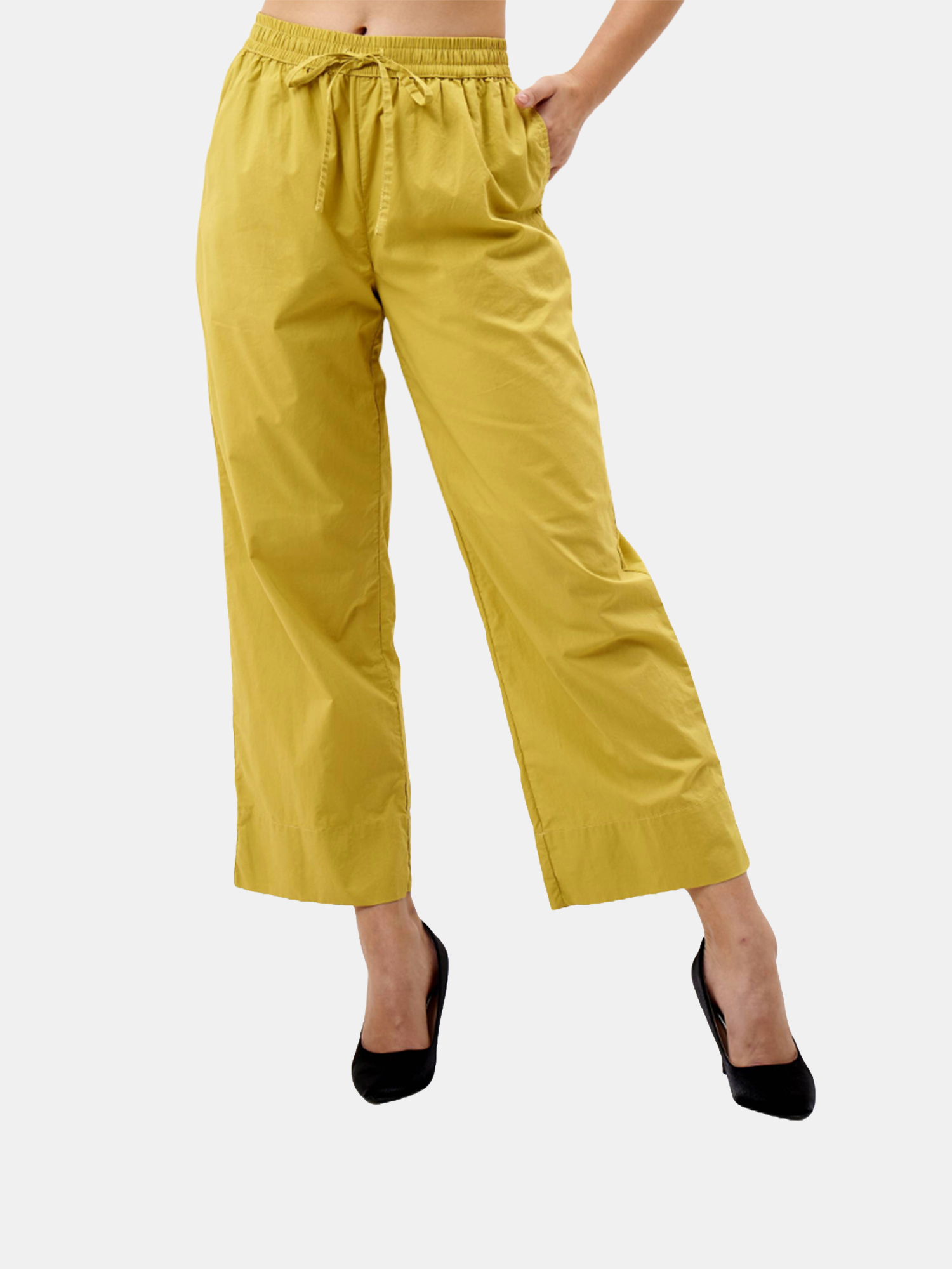 Laurent - Women's Lime Cotton Pants view 5