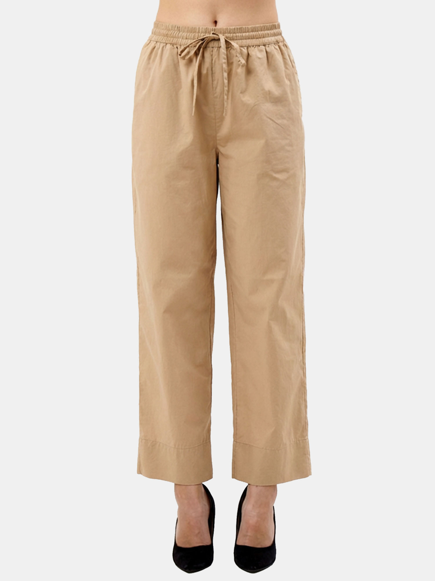 Laurent - Women's Beige Cotton Pants view 2