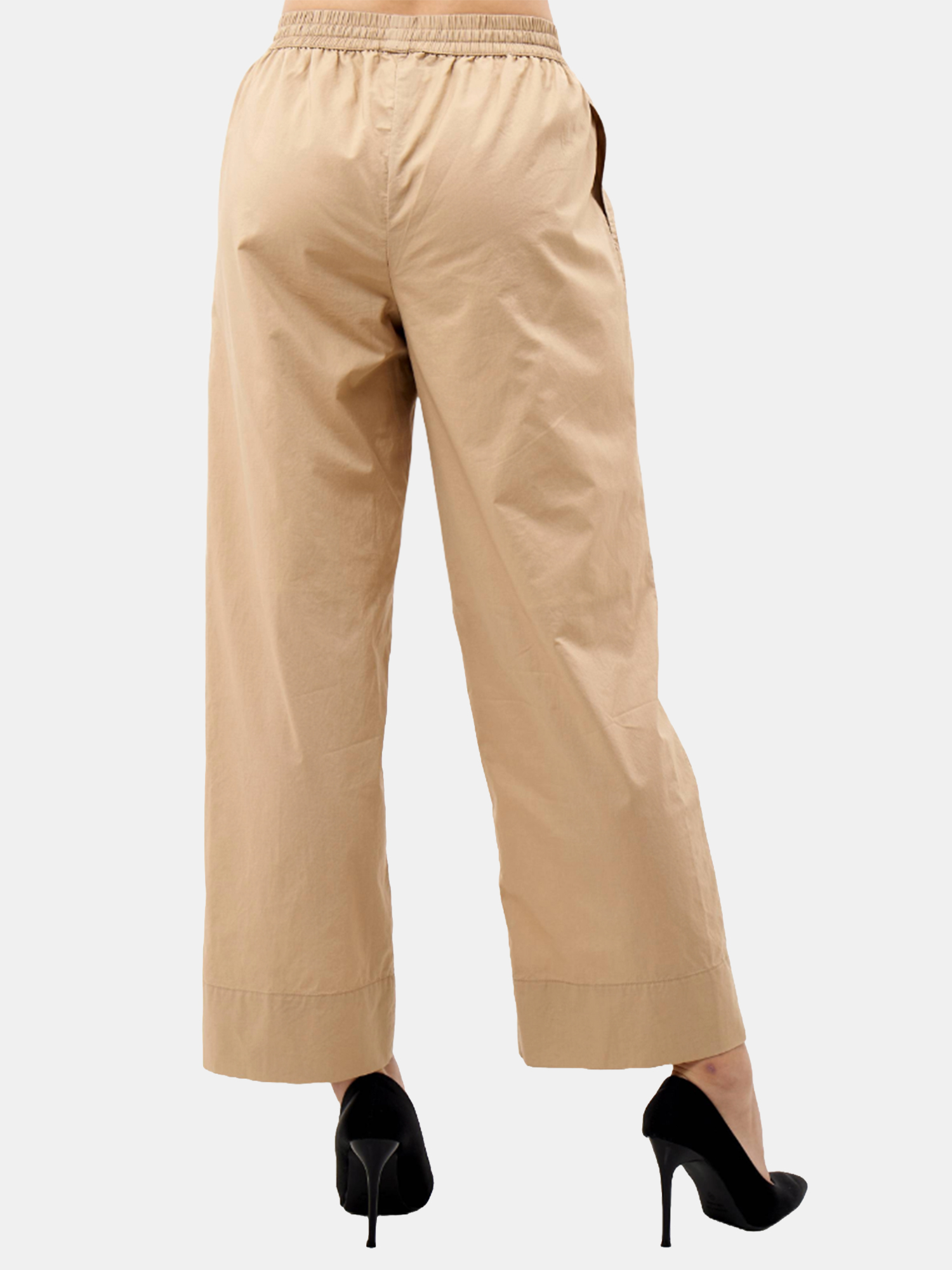 Laurent - Women's Beige Cotton Pants view 4