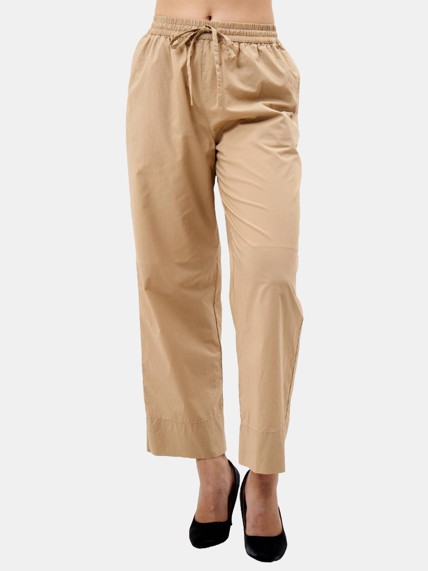 Laurent - Women's Beige Cotton Pants