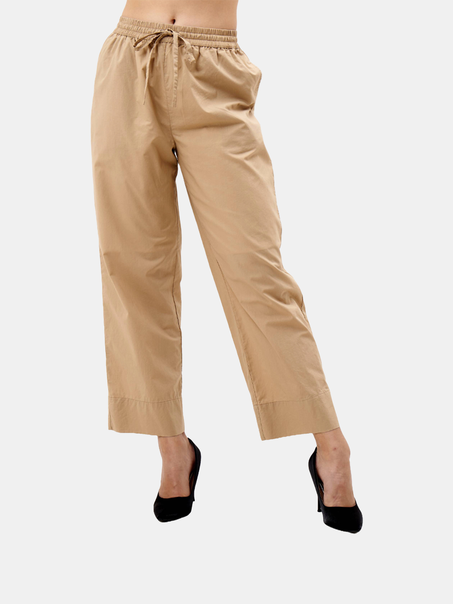 Laurent - Women's Beige Cotton Pants view 5